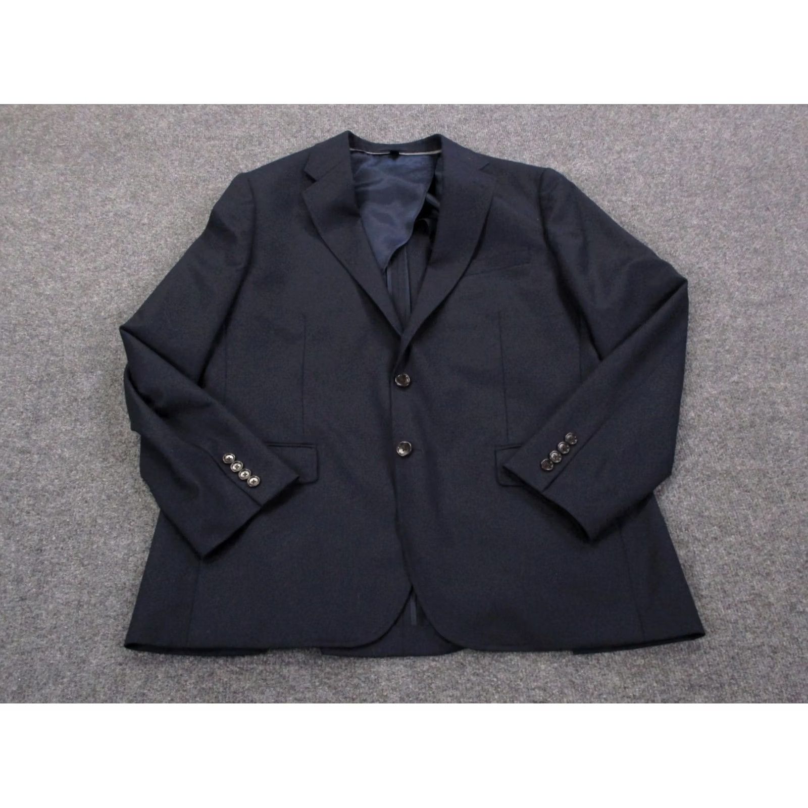 J.Crew J. Crew Blazer Mens 44R Navy Wool Sport Two-Button Vitale Barberis Canonico Flannel Tweed Solid Jacket Size 44R - 2 Thumbnail