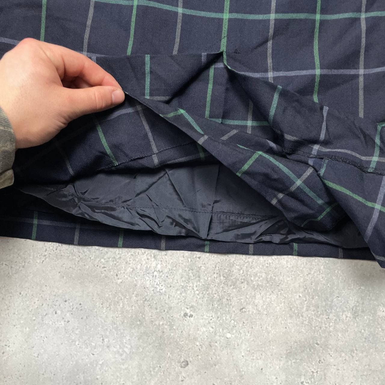 Burberry × Vintage Vintage 90s Burberrys Midi Checked Skirt Women’s Blue Size 27" / US 4 / IT 40 - 10 Thumbnail