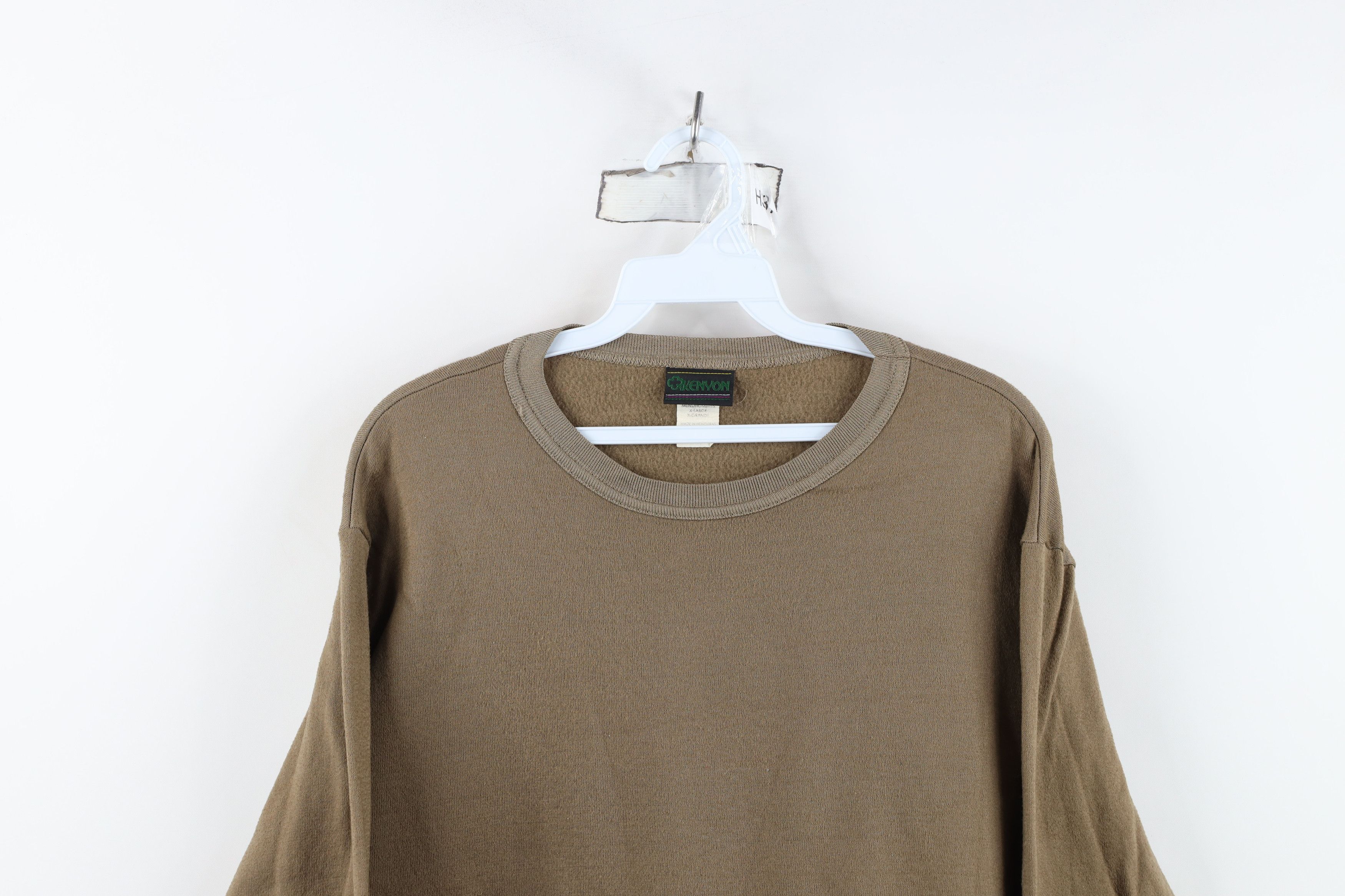 Vintage Vintage 90s Streetwear Blank Thermal Fleece Sweatshirt Brown Size US XL / EU 56 / 4 - 2 Thumbnail