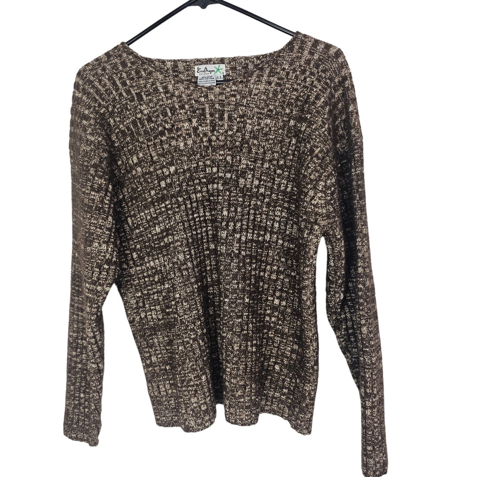 ECOALF Ecodragon Women Hemp Yak Hair Handloomed Marled Knit Sweater Size L / US 10 / IT 46 - 1 Thumbnail