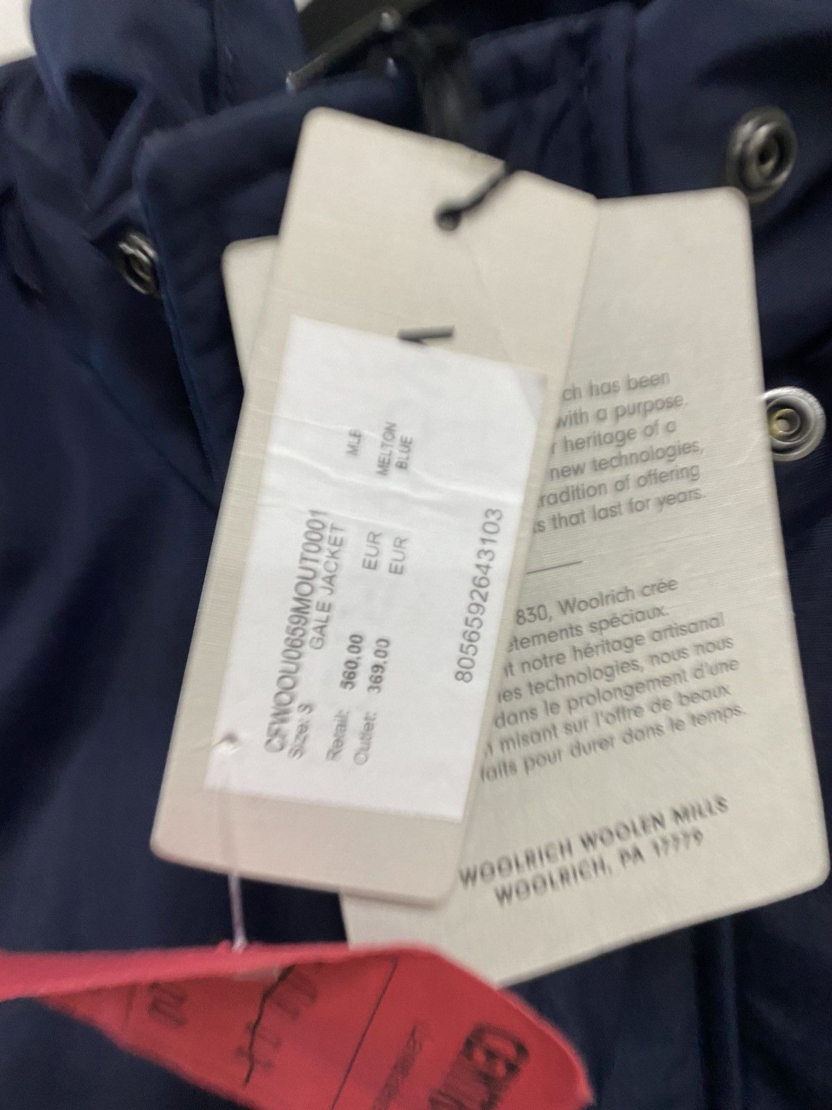 Other Woolrich Melton Down Jacket, size S, blue, new with tags. Size US S / EU 44-46 / 1 - 8 Thumbnail