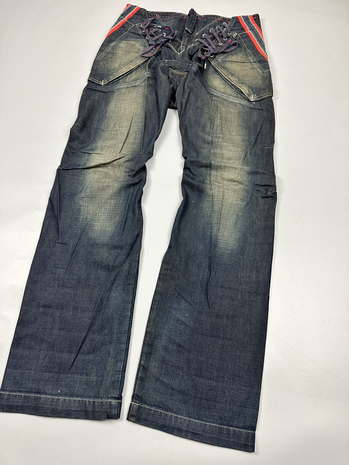 Marithe + Francois Girbaud 🔥Rare🔥Vintage Marithe Francois Girbaud Bondage Flared Denim Size US 31 - 5 Thumbnail