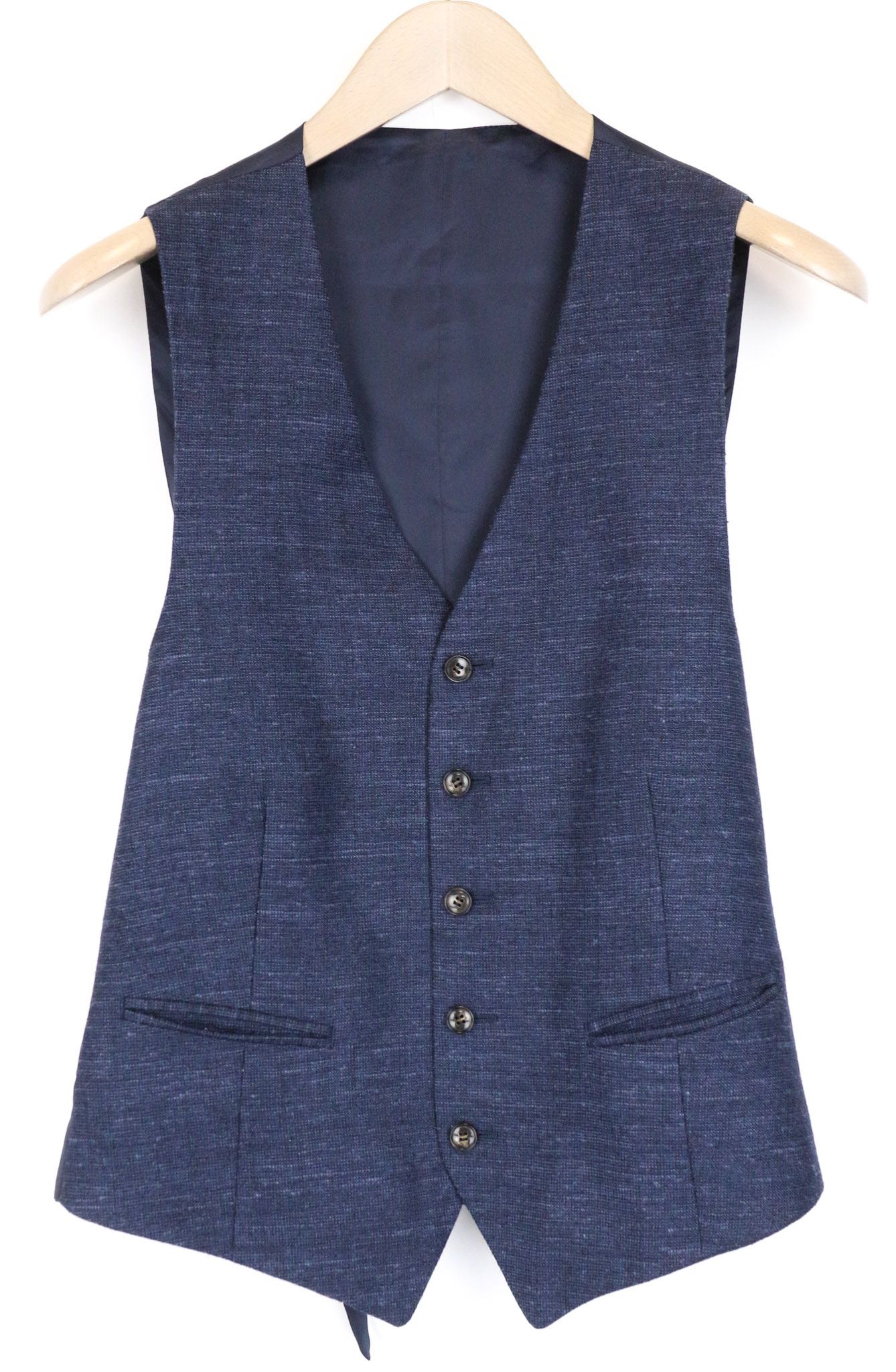 Suitsupply LAZIO UK38R Blue Wool Silk Linen 3 Piece Suit 75706 Size 38R - 3 Thumbnail