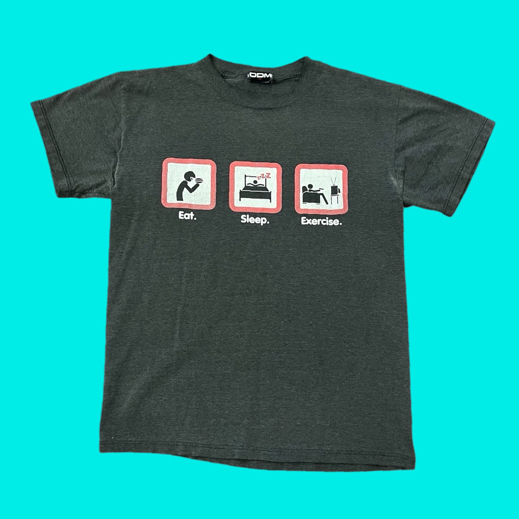 Vintage VINTAGE ODM Funny Eat Slip T-Shirt Men M Gray Cotton Short Sleeve Crew Neck Graphic Print Skate 2000s Size US M / EU 48-50 / 2 - 1 Thumbnail