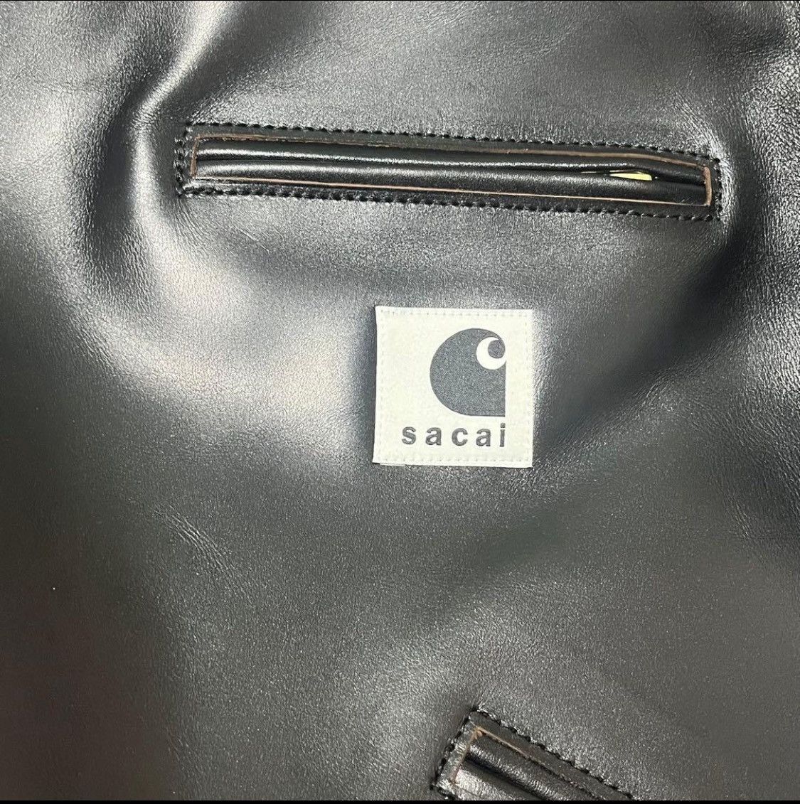 Carhartt Wip × Sacai sacai x Carhartt Leather Detroit Jacket size 1 Size S / US 4 / IT 40 - 3 Thumbnail