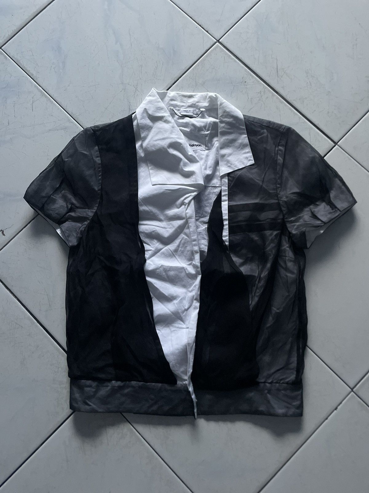 image of Archival Clothing x Carol Christian Poell 1990S Hussein Chalayan Unique Desain Stitch in Black Whit