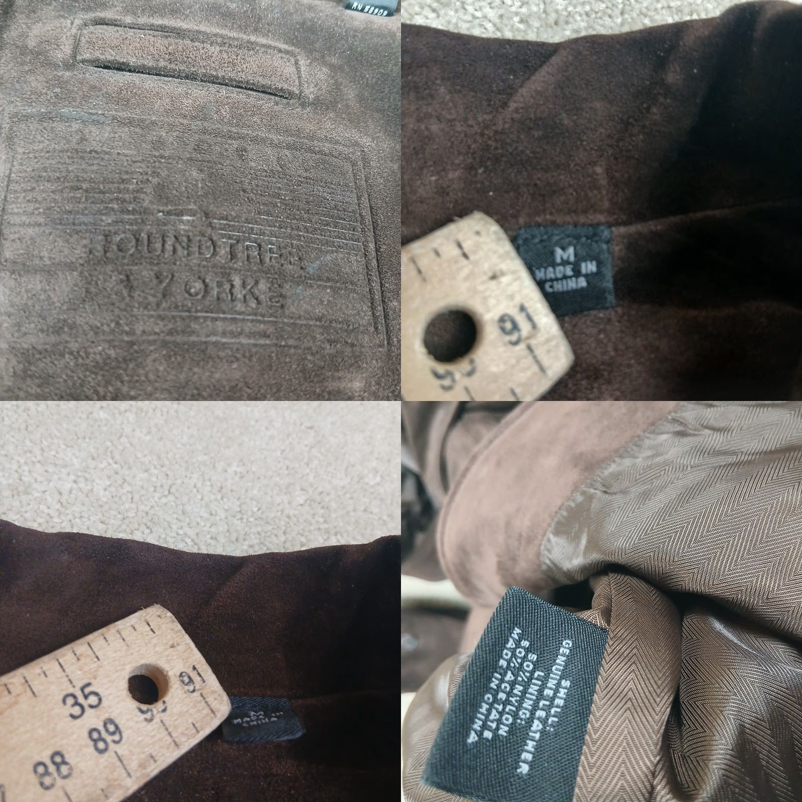 Roundtree & Yorke VINTAGE Roundtree & Yorke Suede Leather Blazer Sport Coat Mens M Brown Size 40R - 8 Thumbnail