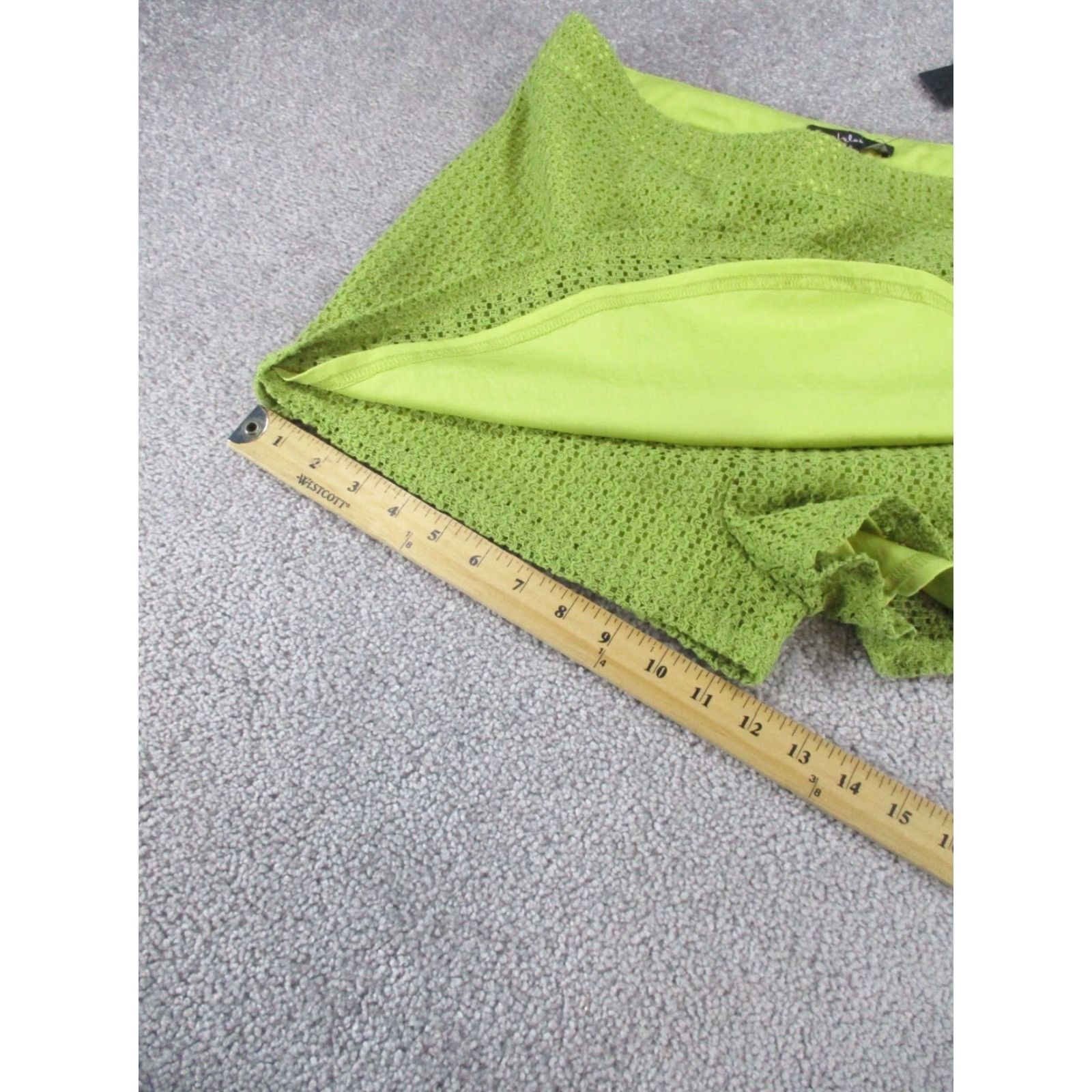 Lulus Lulus Mini Skort Womens Large Green Crochet Eyelet NEW Size 36" / US 14 / IT 50 - 6 Thumbnail