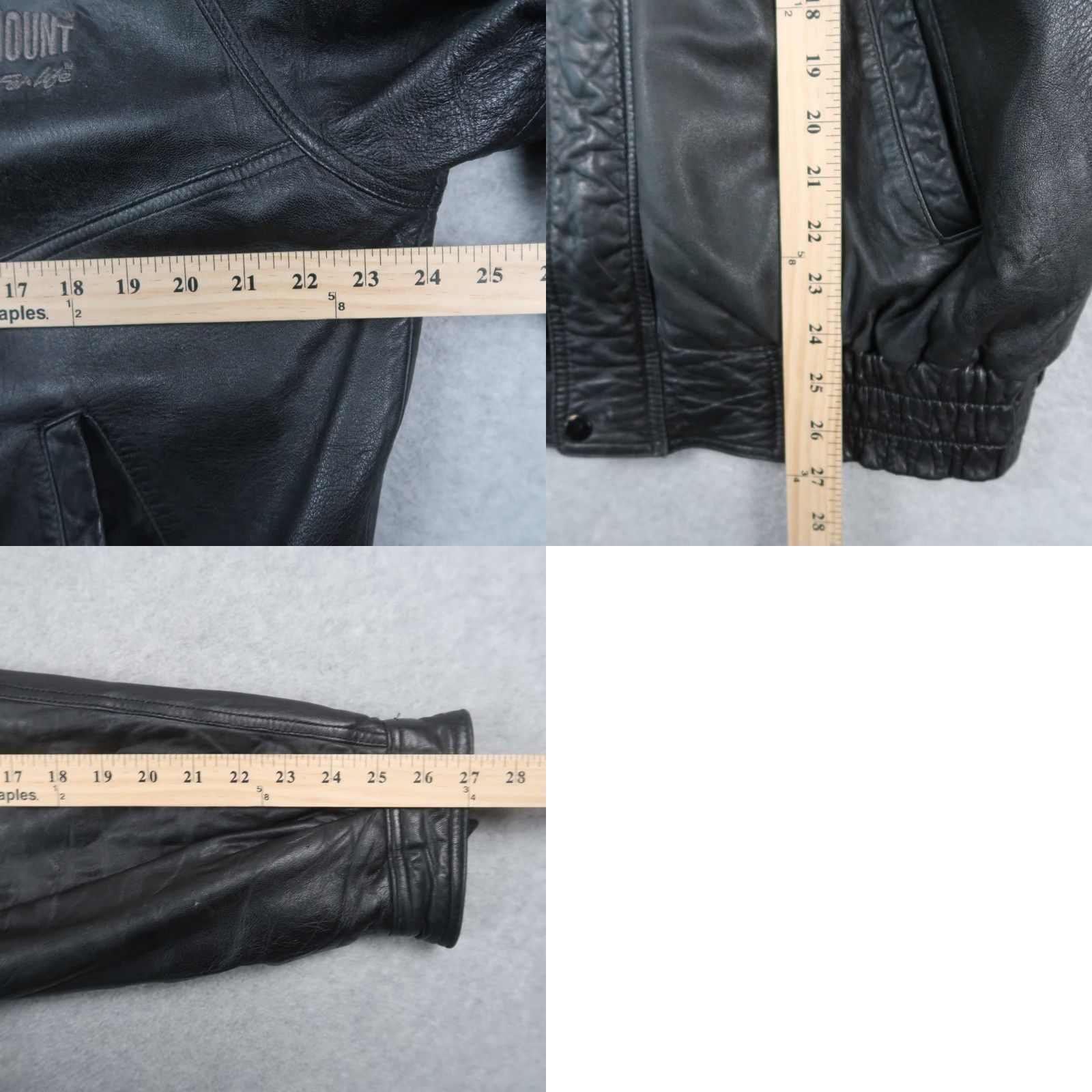 Vintage VINTAGE Paramount Pictures Embroidered Leather Jacket Size L Men Bonded Bomber Jacket Black 90s Size US L / EU 52-54 / 3 - 9 Thumbnail