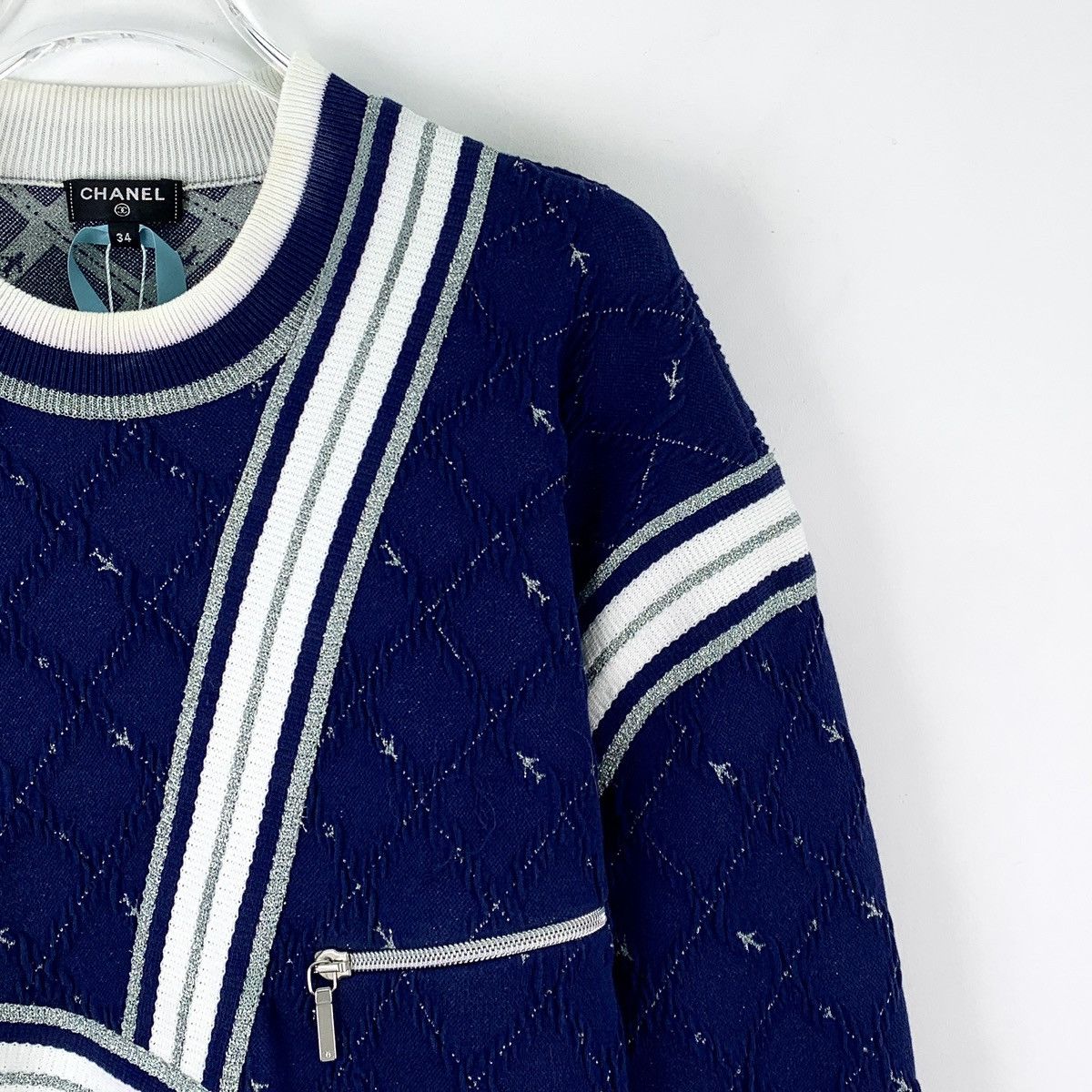 Chanel Chanel Airport Series Striped Long Sleeve Knit Top K26WX Size XS / US 0-2 / IT 36-38 - 3 Thumbnail