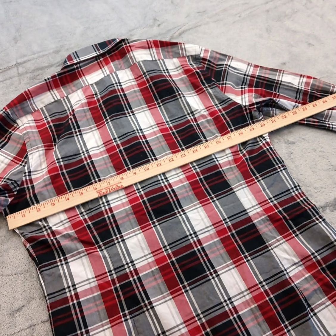 Express Express Shirt Mens Medium Fitted Red Plaid Long Sleeve Button-Up Cotton Size US M / EU 48-50 / 2 - 7 Thumbnail