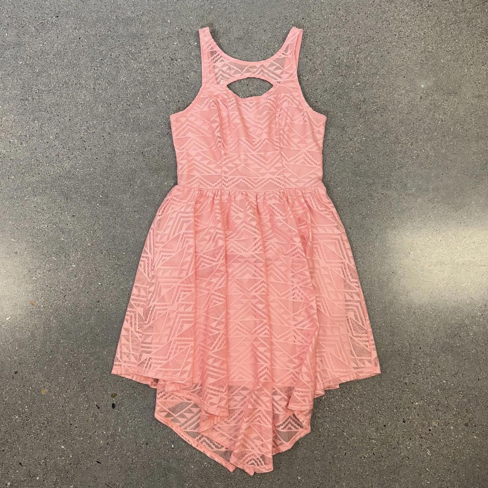 Designer Material Girl Dress Womens M Pink Geometric Lace Sleeveless Size ONE SIZE - 2 Thumbnail