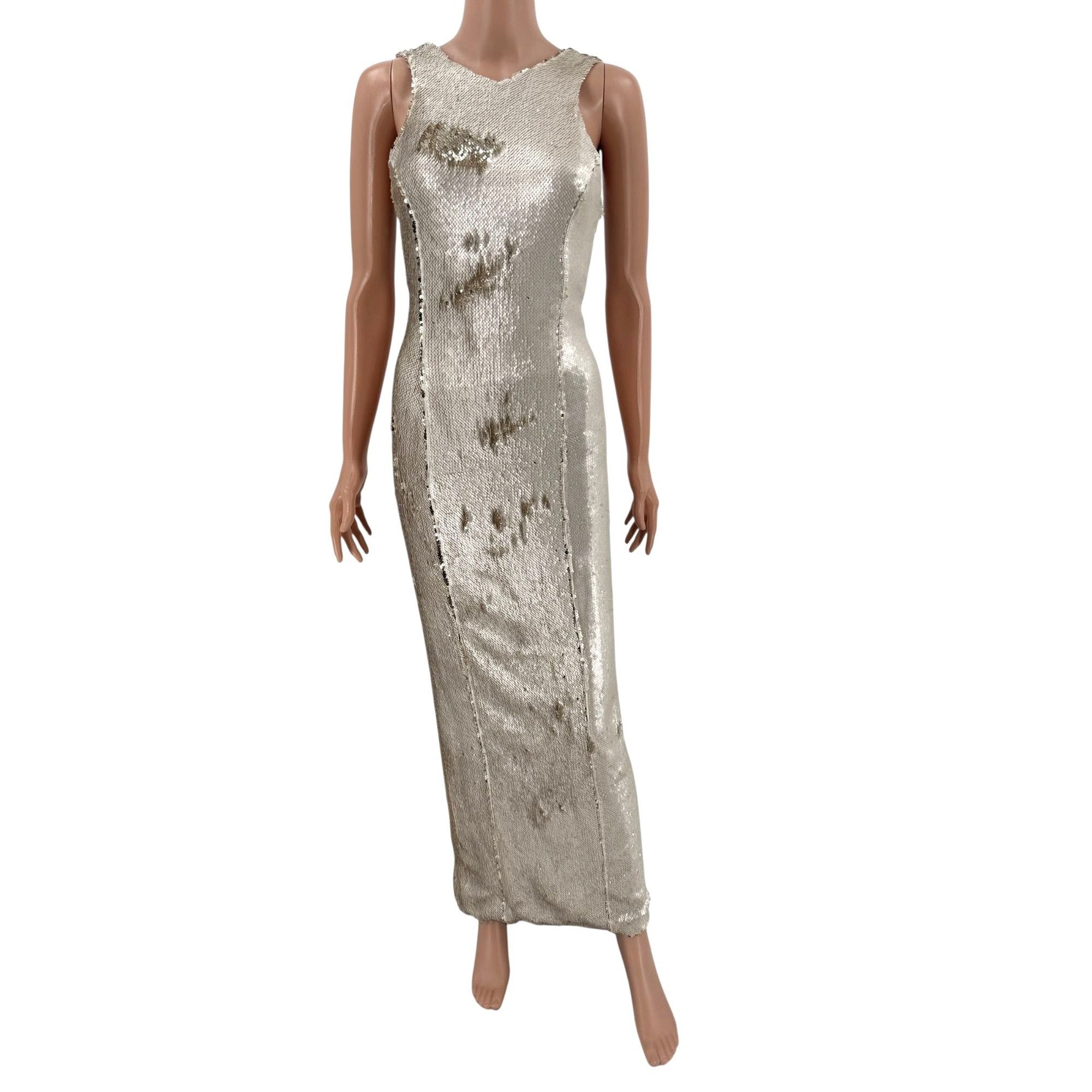 Galvan Gold Dress Sequin Maxi FR34 US2