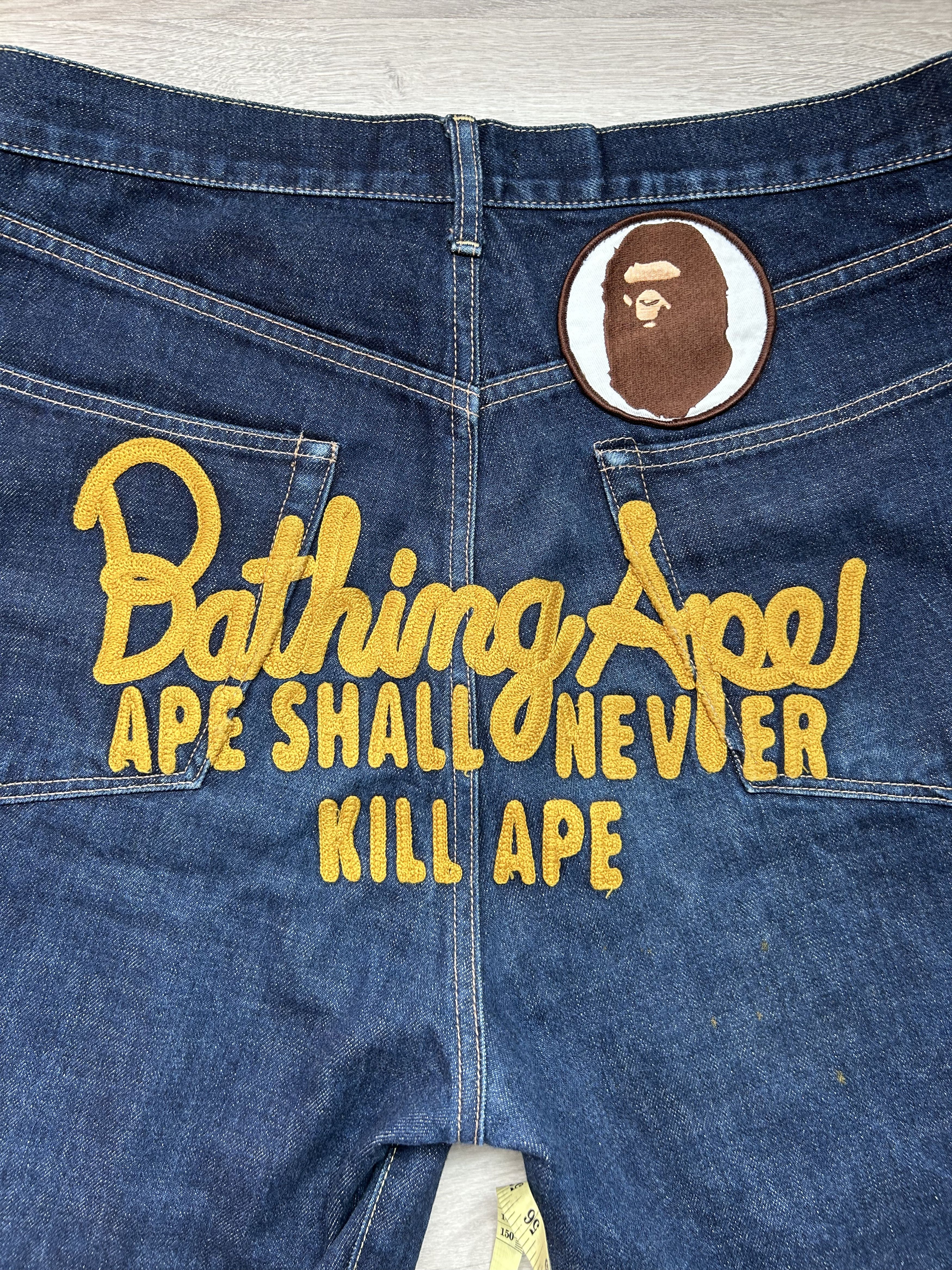 Bape Bathing Ape “BAPE” Embroidered Logo Denim [Size L] Size US 34 / EU 50 - 2 Thumbnail