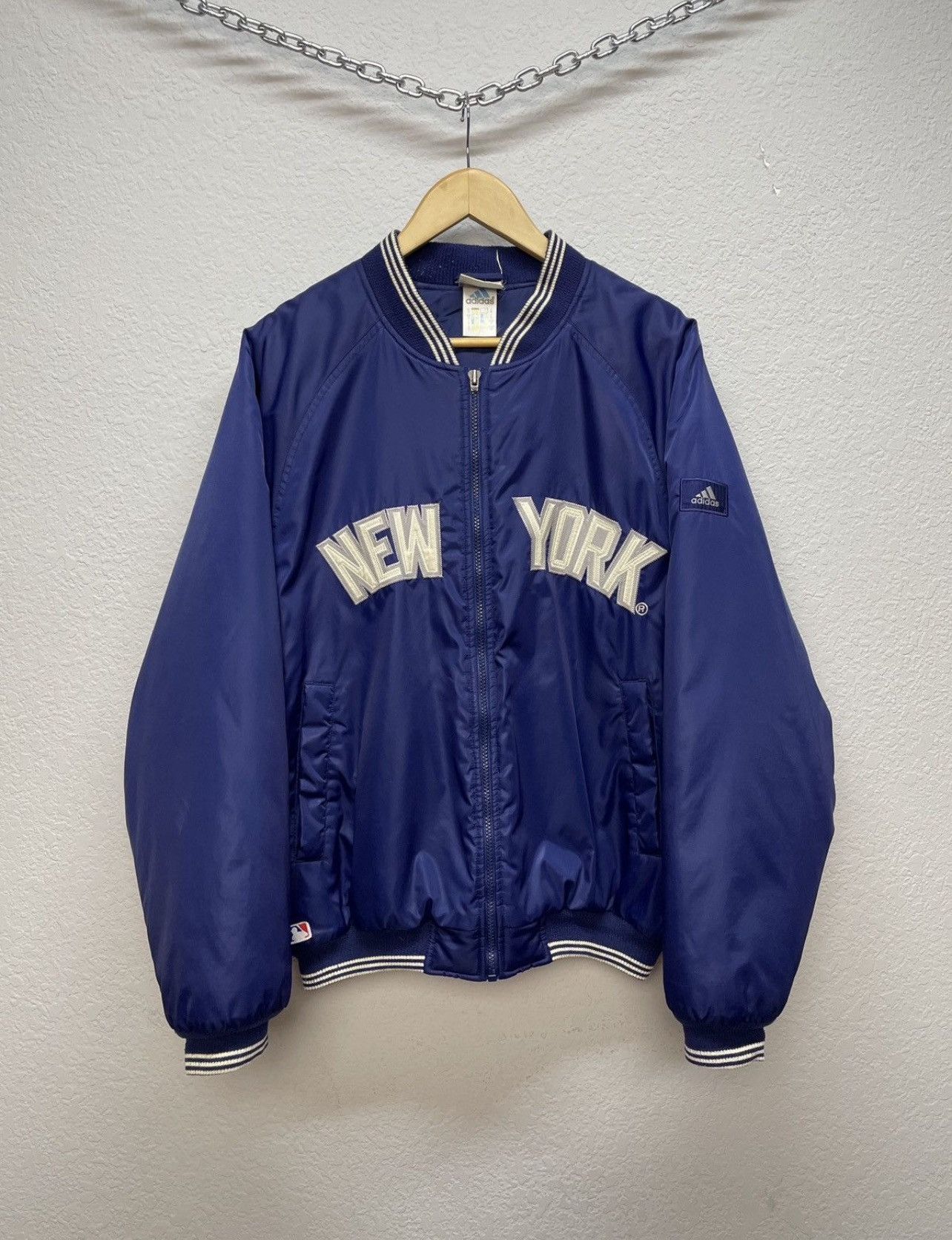 Adidas Vintage 00s Adidas New York Yankees Boxy Fit Bombers Jacket Size US M / EU 48-50 / 2 - 3 Thumbnail