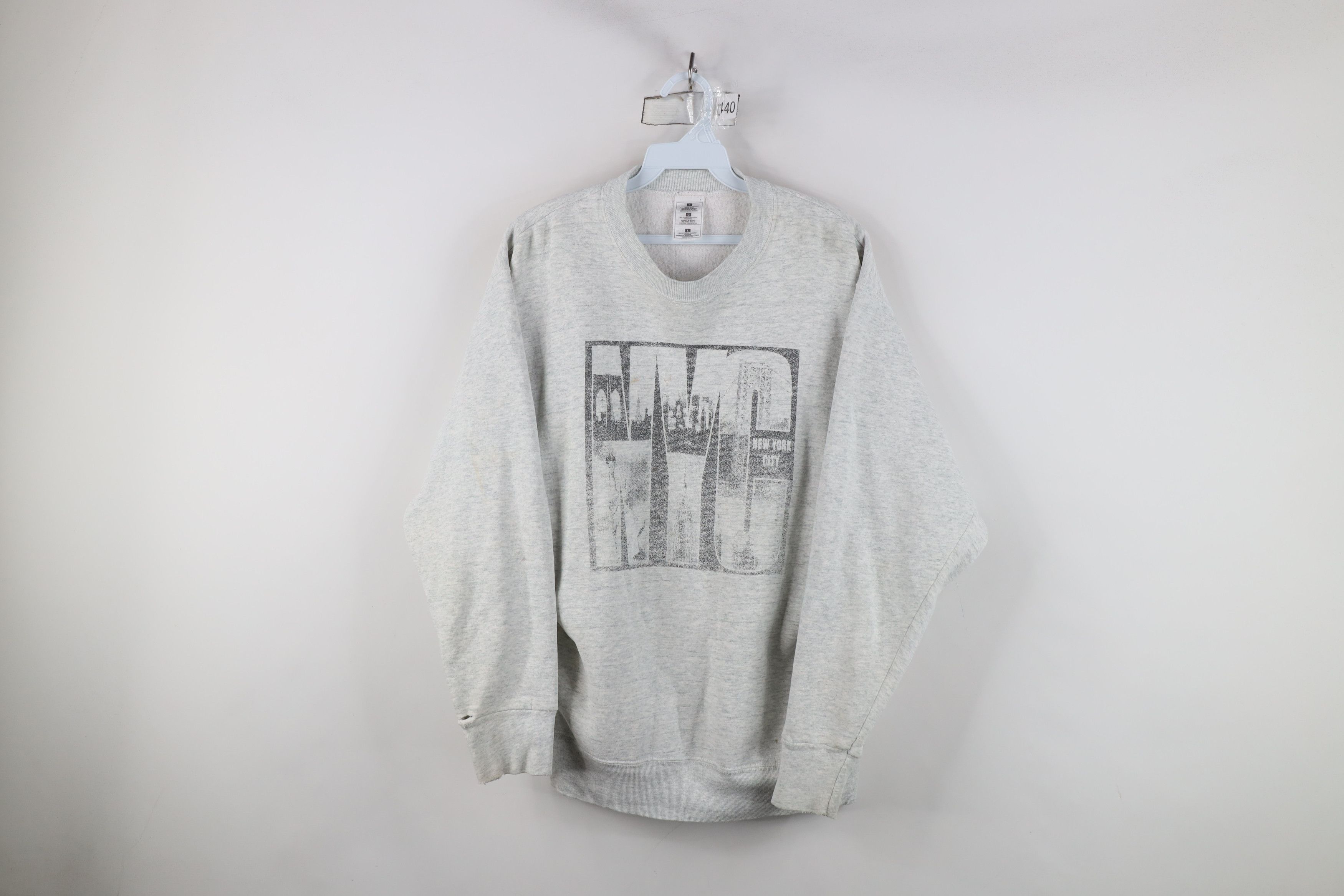 Vintage Vintage 90s NYC New York City Twin Towers Sweatshirt Gray Size US L / EU 52-54 / 3 - 1 Thumbnail