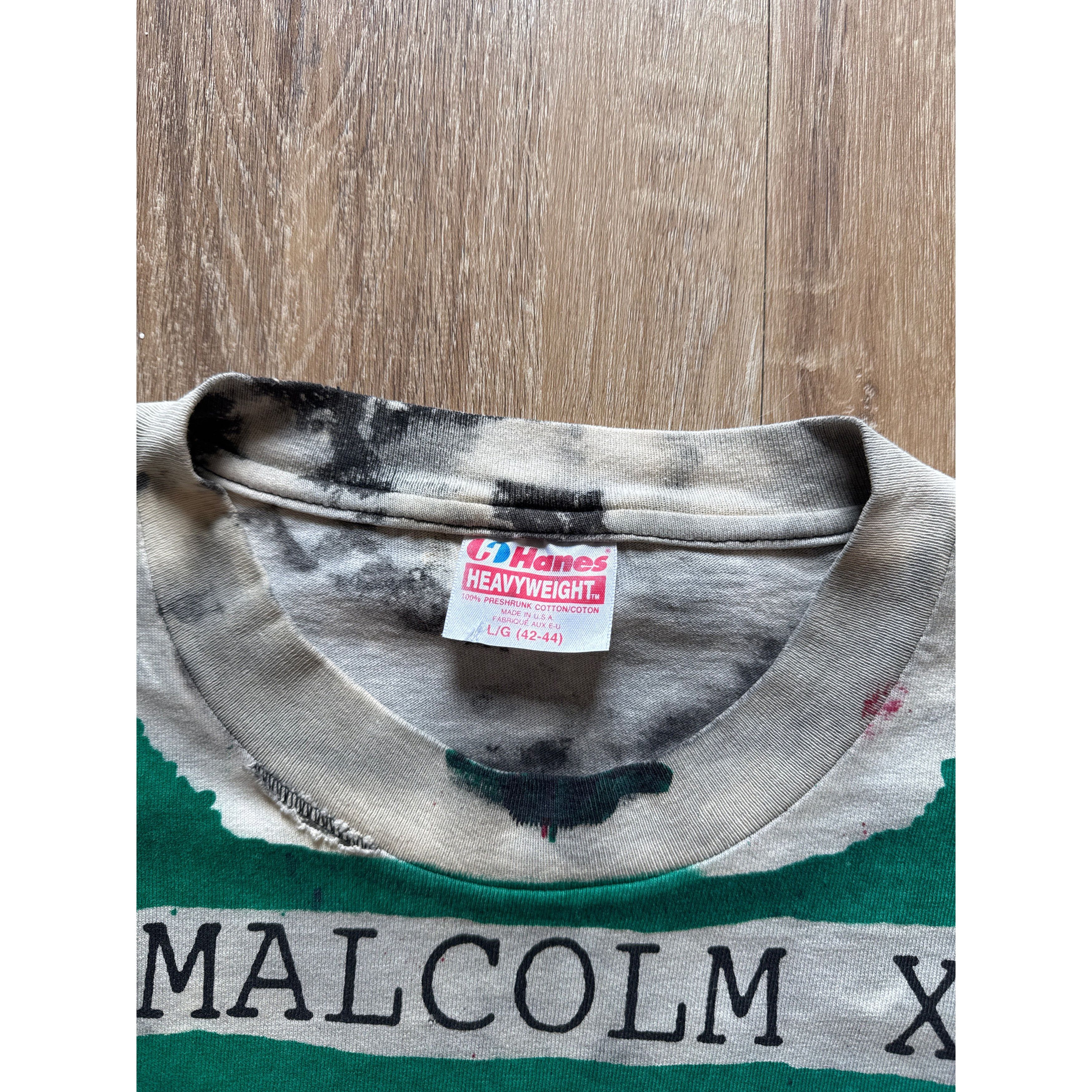 Vintage Vintage 90s Malcolm X Mosquito Head Thrashed Tee Size US L / EU 52-54 / 3 - 7 Thumbnail