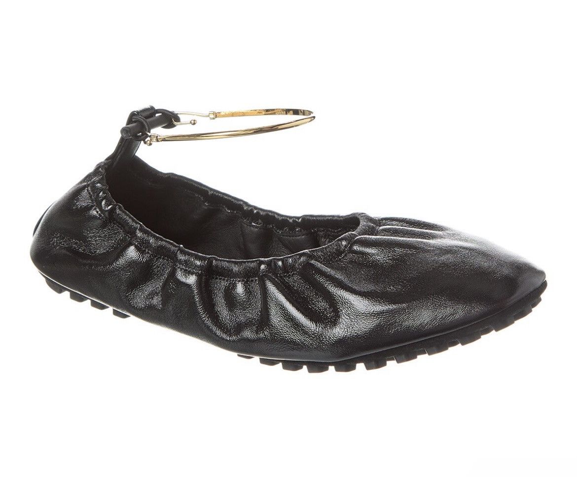 Fendi FENDI Filo Leather Ballerina Black Flat size 37 Size US 7 / IT 37 - 1 Thumbnail