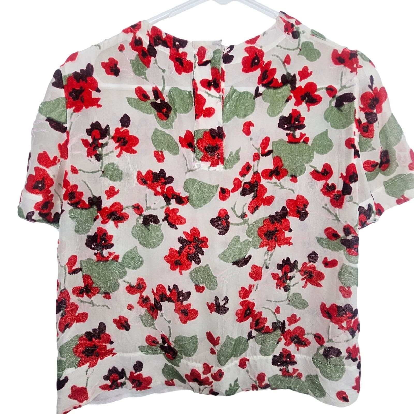 Rag & Bone Rag & Bone Womens Floral Velvet Silk Blend Crop Top Sz S Size S / US 4 / IT 40 - 8 Thumbnail