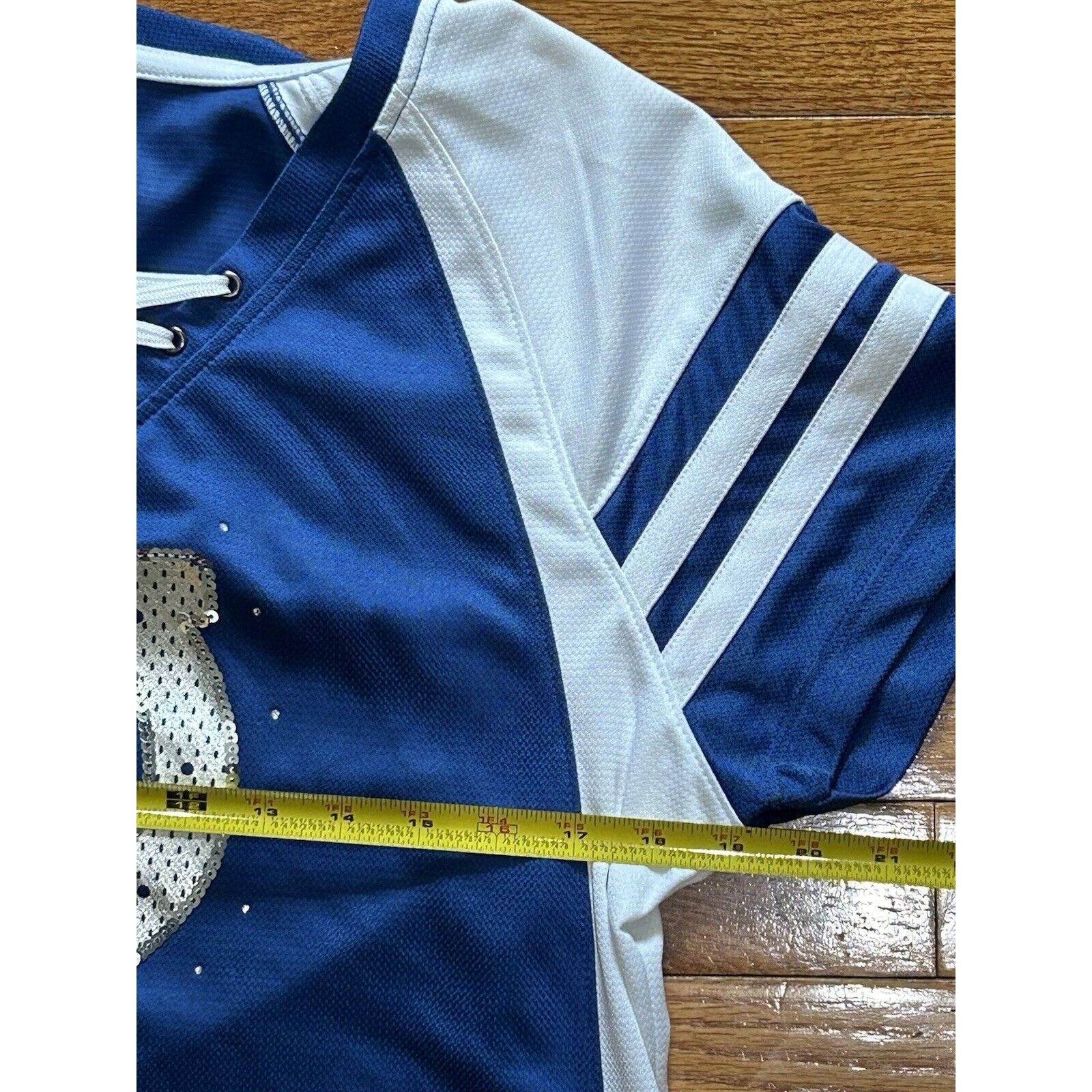 Majestic Majestic Fan Fashion Women XL Colts Sequin Blue White Jersey Size US XL / EU 56 / 4 - 4 Thumbnail