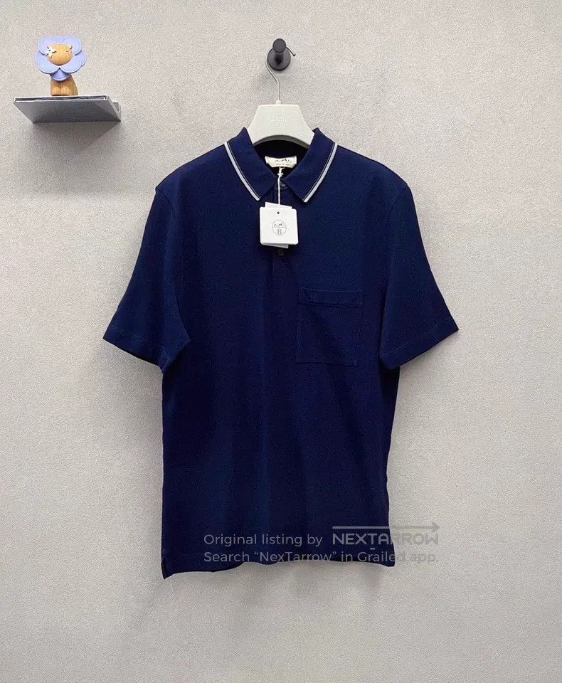 Hermes Hermes Short-sleeved Polo shirt, dark blue Size US M / EU 48-50 / 2 - 1 Thumbnail