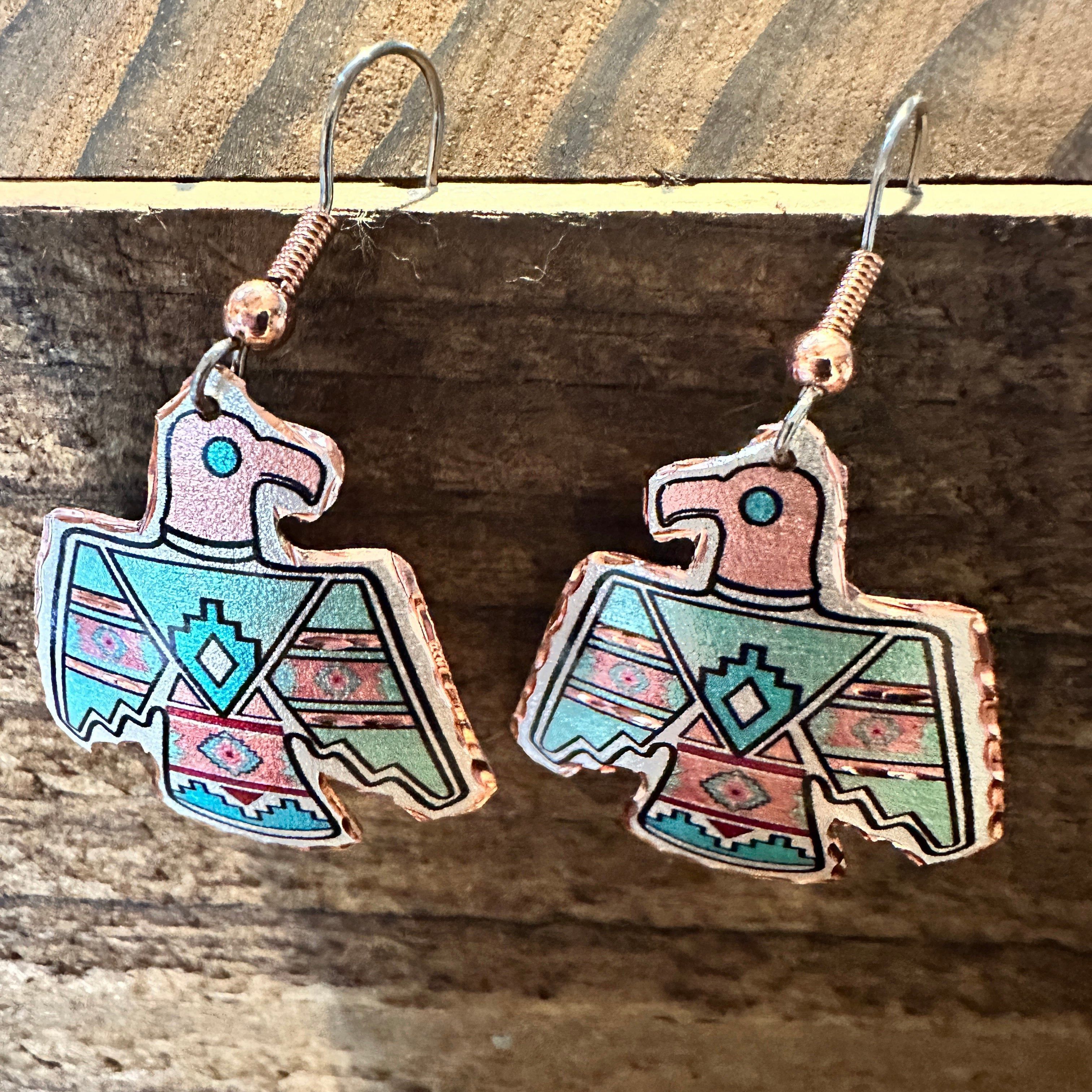 Other Handcrafted Boho Copper Earrings, Southwestern Thunderbird Size ONE SIZE - 2 Thumbnail