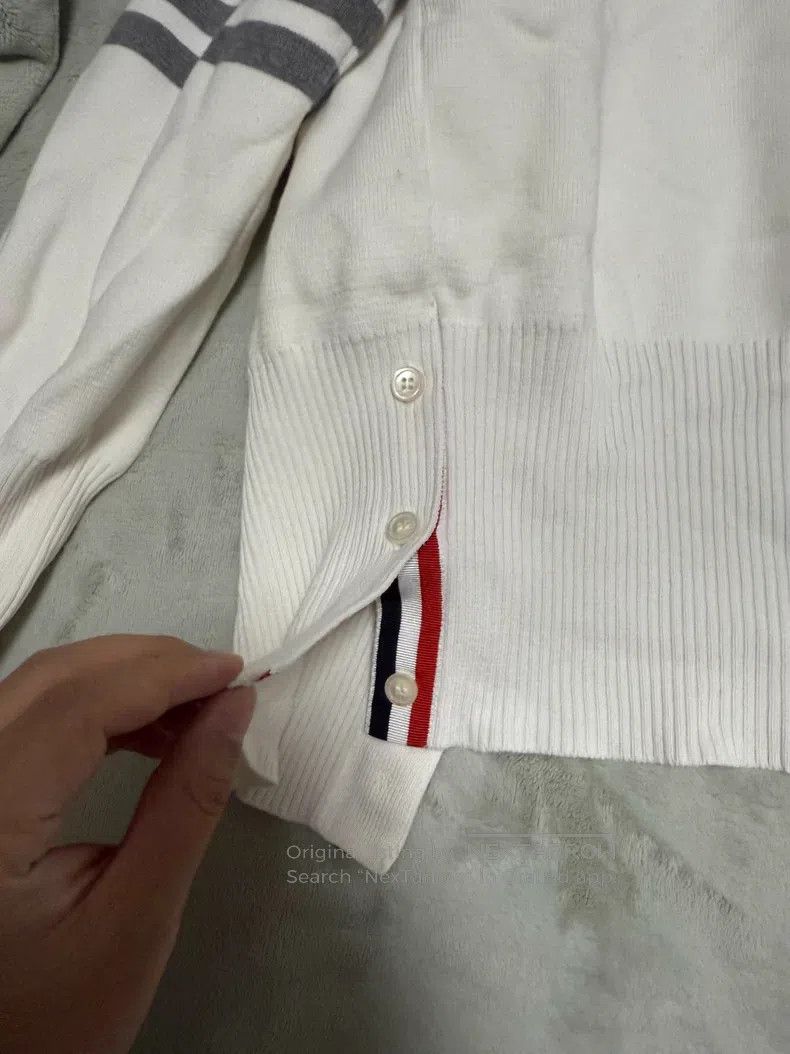 Thom Browne Thom Browne Classic White Cotton Cardigan Size US M / EU 48-50 / 2 - 4 Thumbnail