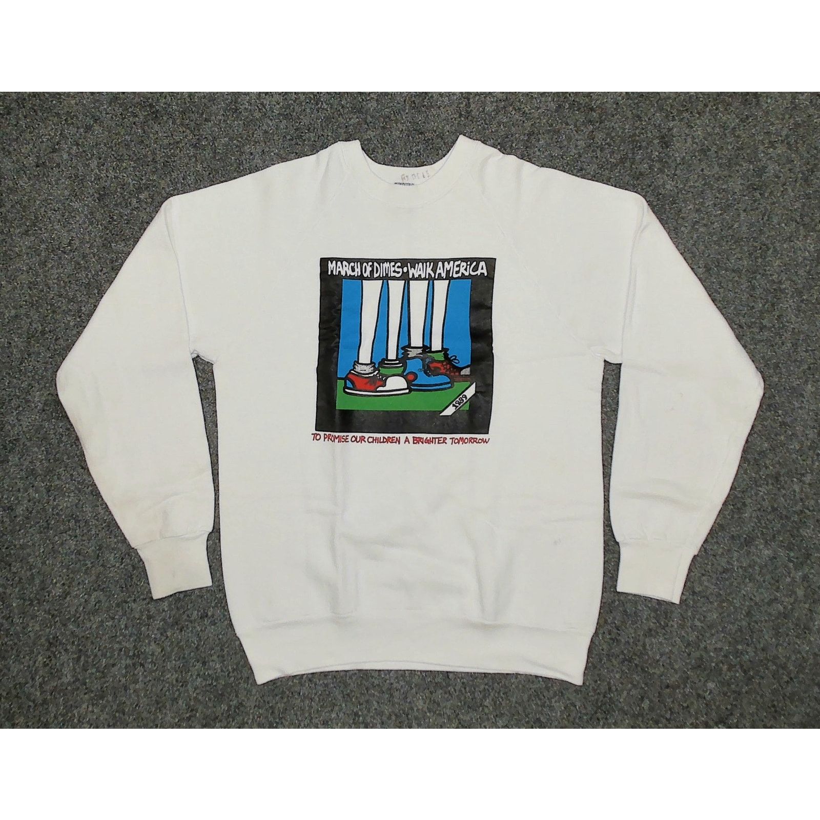 Vintage Screen Stars Vintage 1989 March of Dimes Raglan Sweatshirt Size US S / EU 44-46 / 1 - 3 Thumbnail