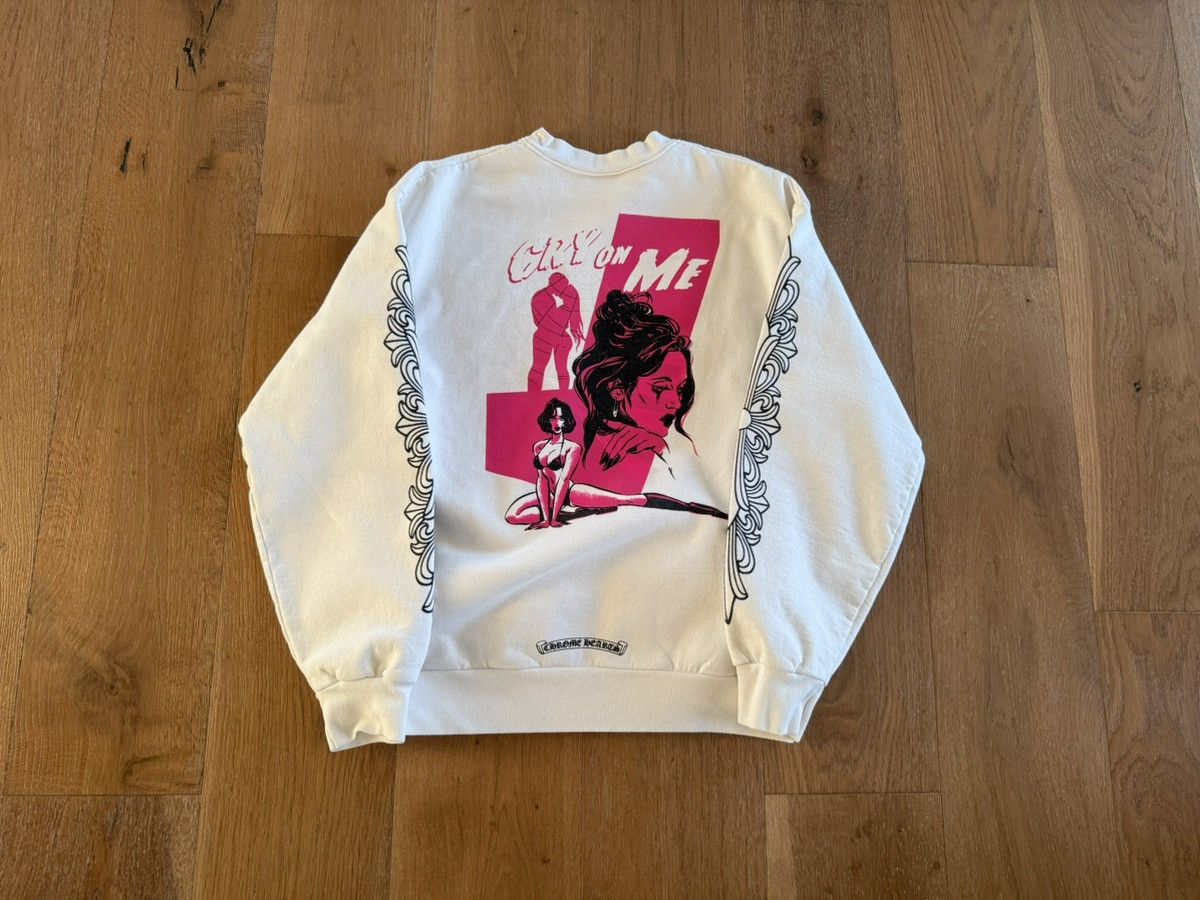 Chrome Hearts x Deadly Doll Cry on Me Crewneck Sweatshirt White Pink Mult Size US M / EU 48-50 / 2 - 7 Thumbnail