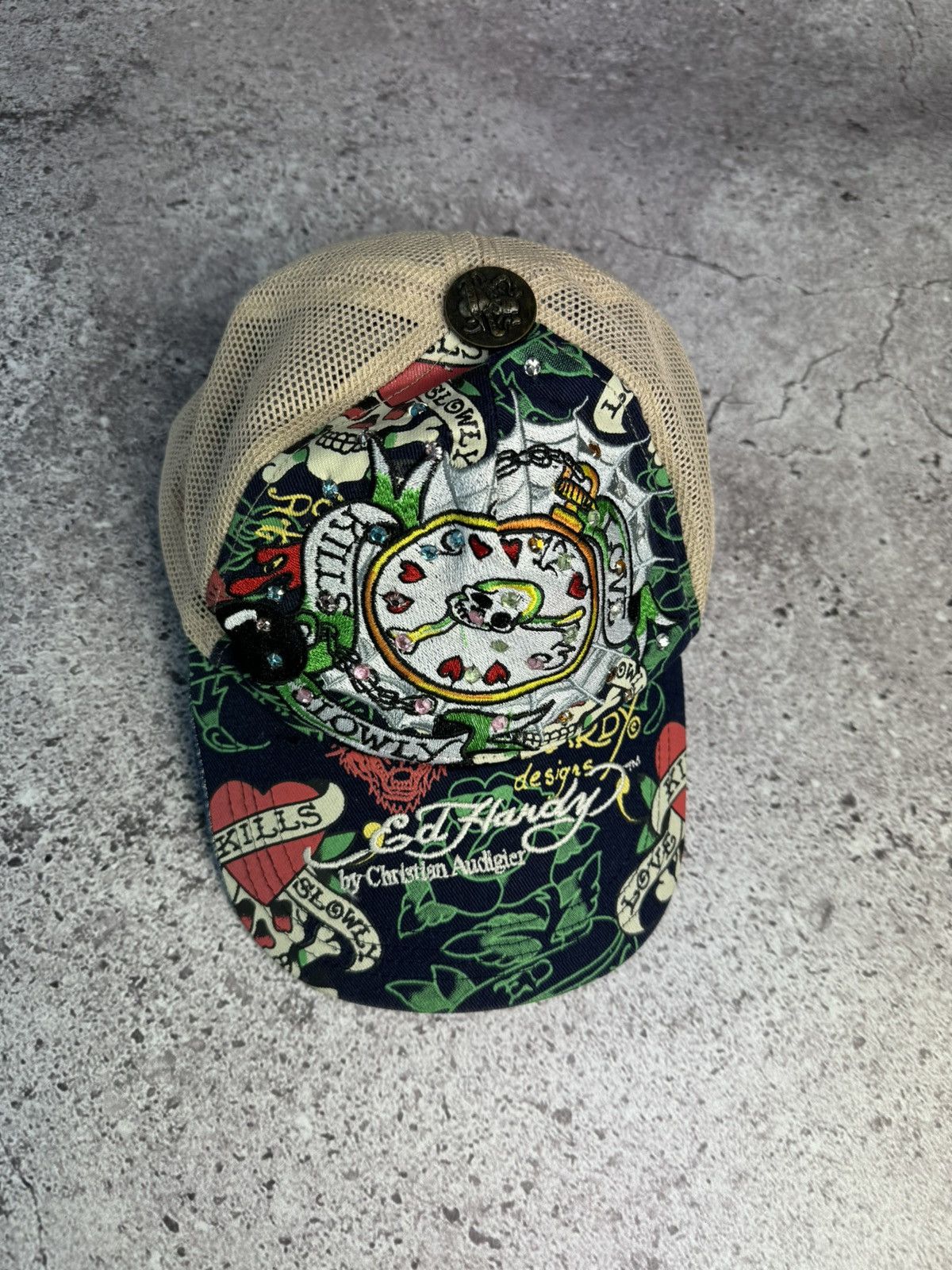 Christian Audigier × Ed Hardy × Vintage Ed Hardy by Christian Audigier Cap Hat Vintage Size ONE SIZE - 2 Thumbnail