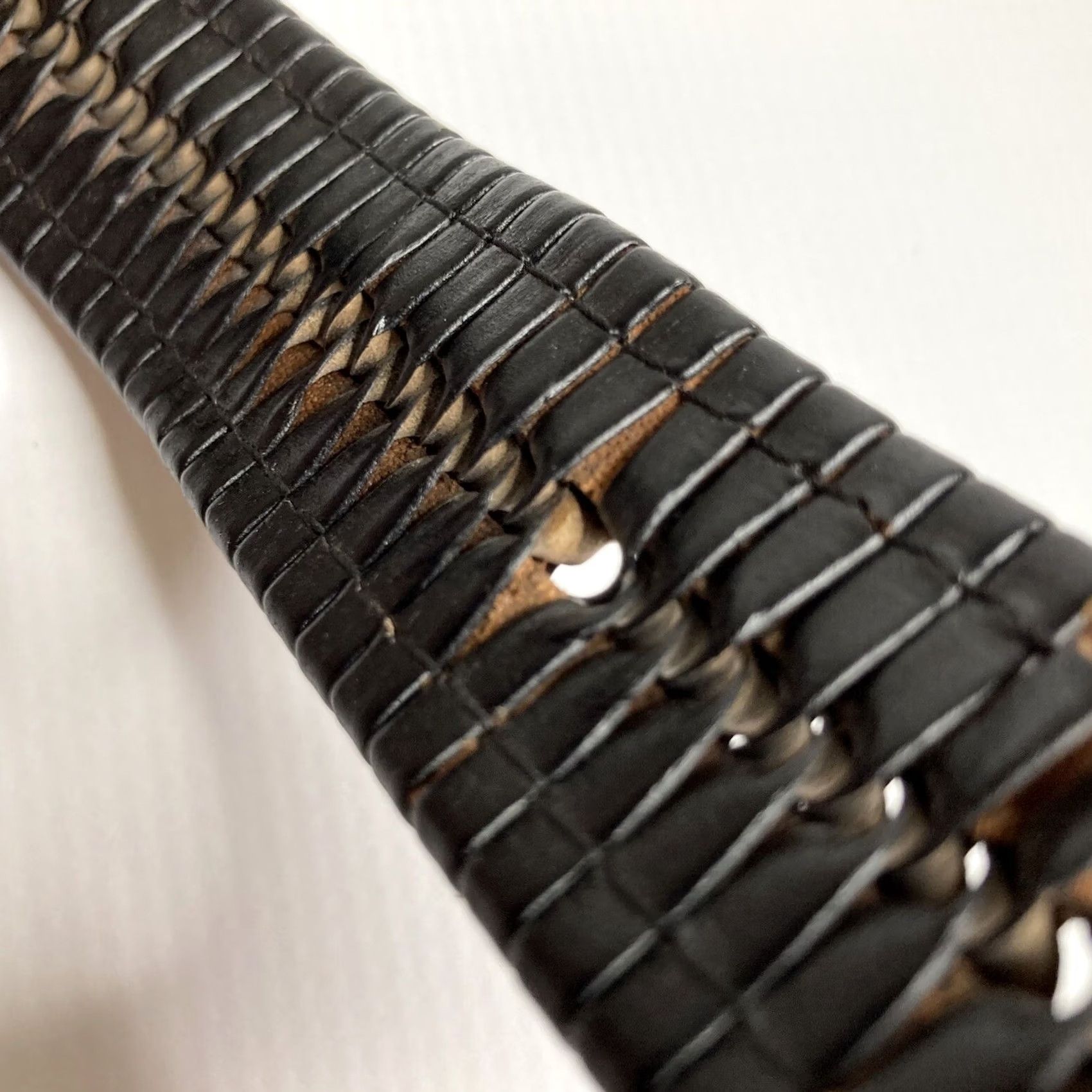 Vintage Donald J. Trump Belt, Size 44, Brown Leather Woven Belt, Signature Collection, Men, Braided, Dress Belt Size 44 - 4 Thumbnail
