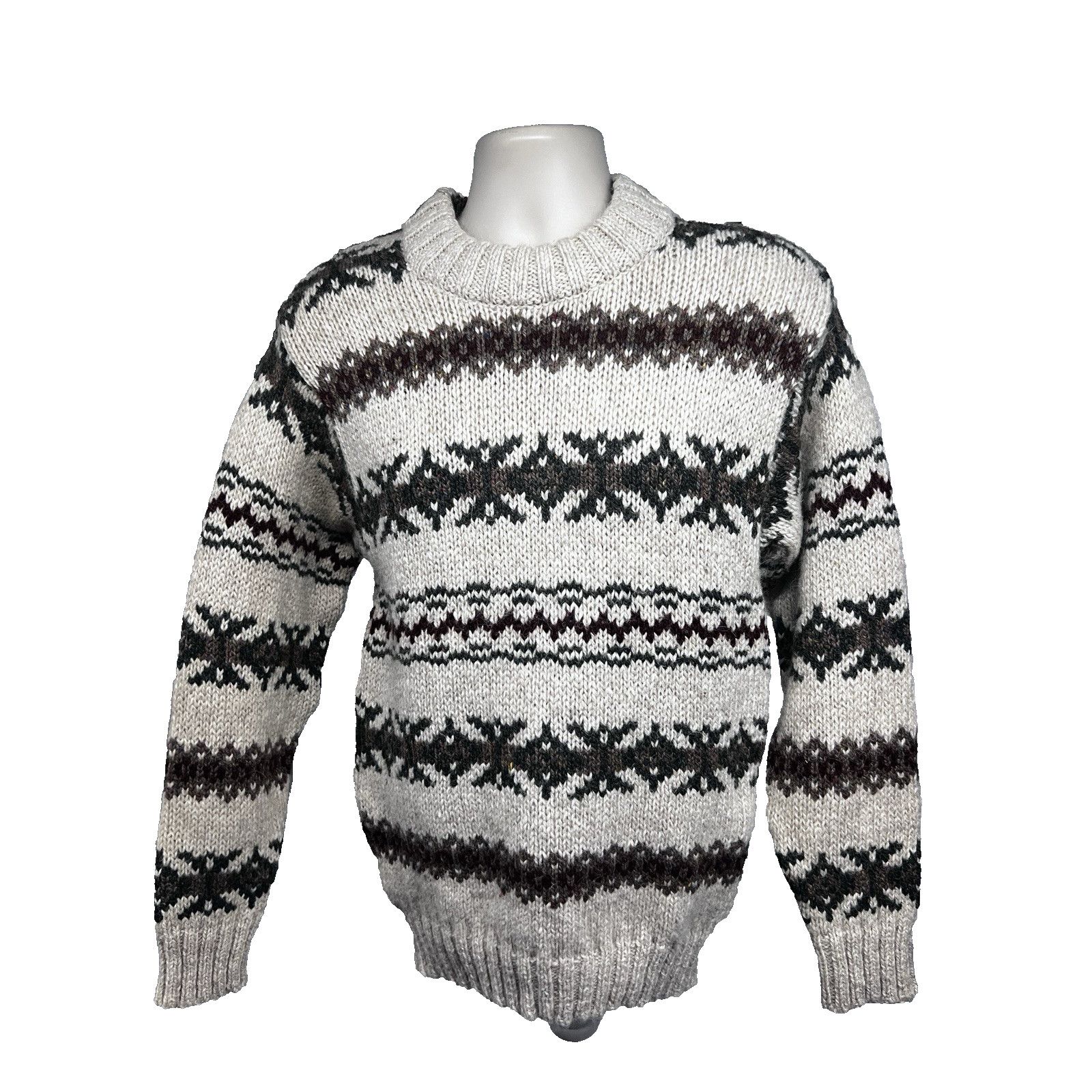 Vintage Vintage UK Pure Wool Fair Isle Fisherman Sweater Small Size US S / EU 44-46 / 1 - 1 Thumbnail