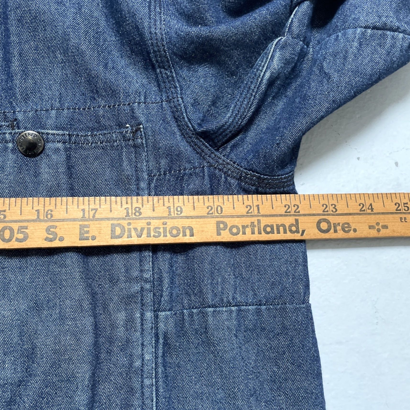 Engineered Garments Engineered Garments Denim Patchwork Chore Work Jacket USA XS-M Men Jacket XS Blue Vintage Workwear Denim Size US XS / EU 42 / 0 - 3 Thumbnail
