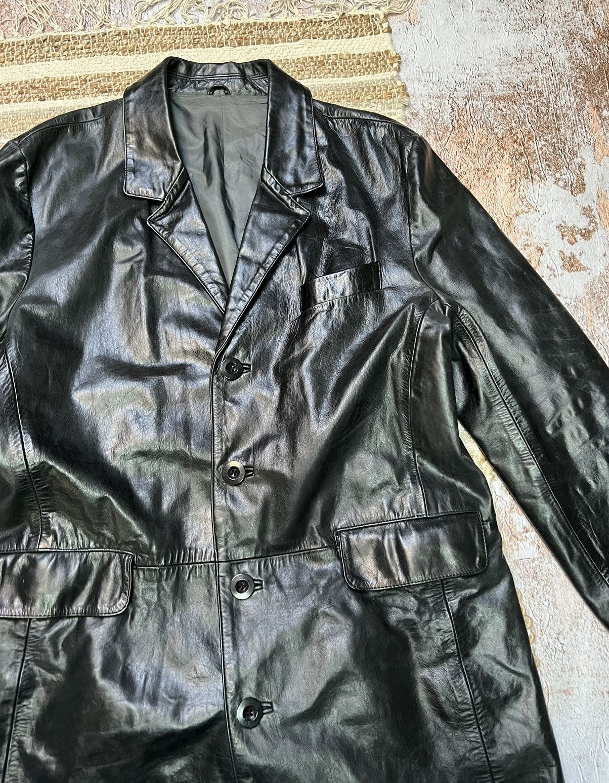 Japanese Brand × Vintage Vintage sick Japanese leather coat Size US L / EU 52-54 / 3 - 4 Thumbnail
