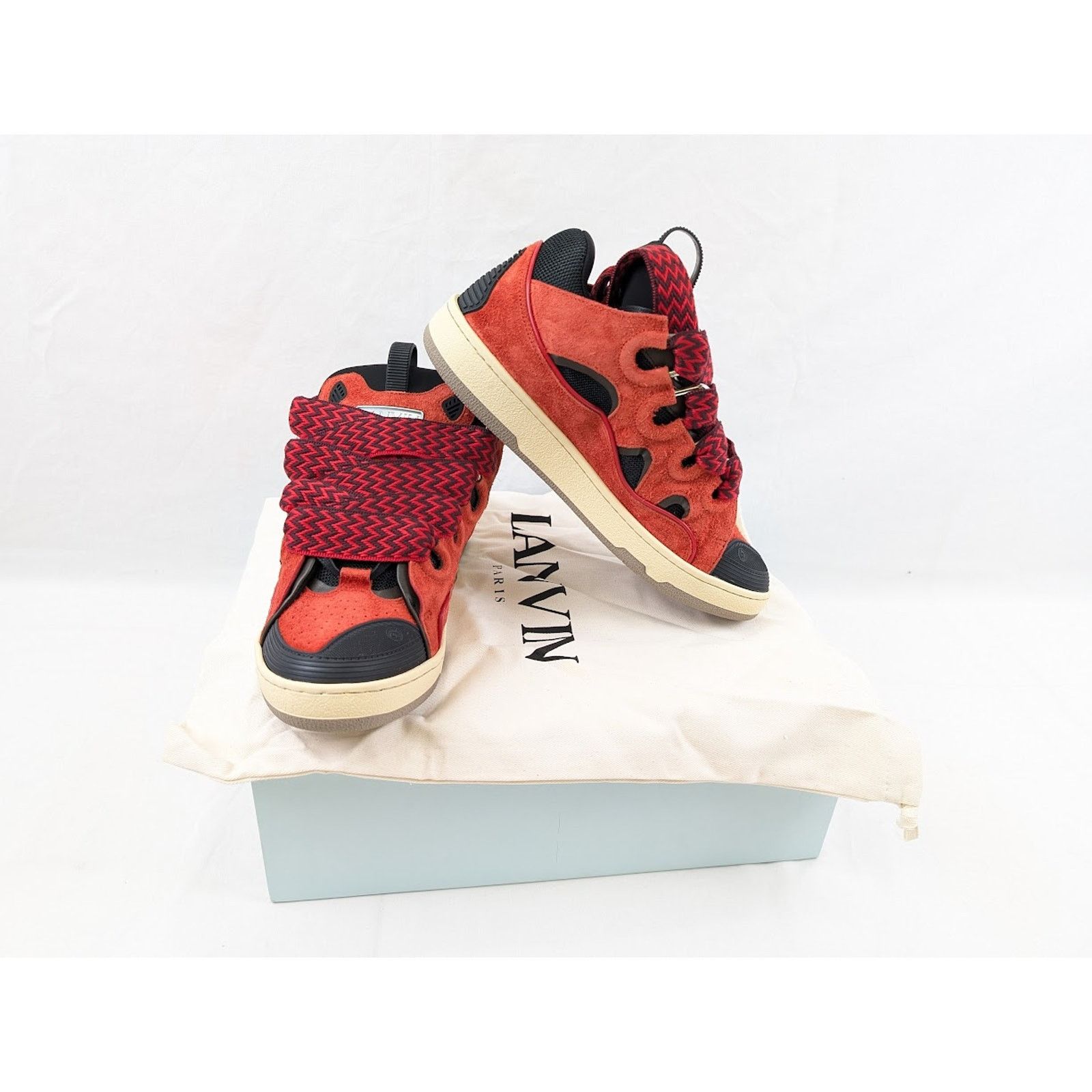 Lanvin o1rshd1 Curb Sneakers in Poppy Red/Black 42 Size US 9 / EU 42 - 19 Thumbnail