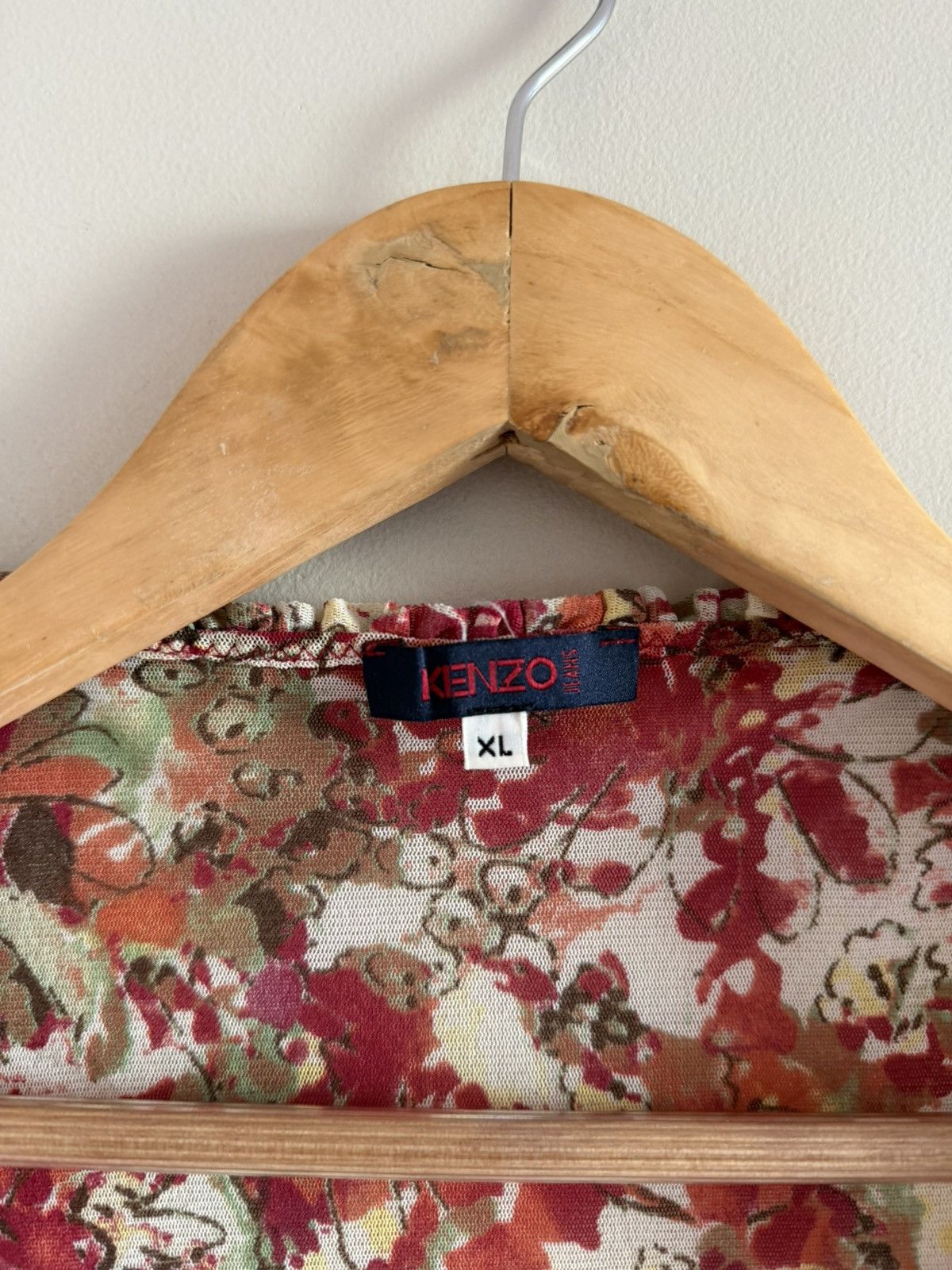 Kenzo Kenzo Floral Sheer Ruffle Top Size XL / US 12-14 / IT 48-50 - 3 Thumbnail