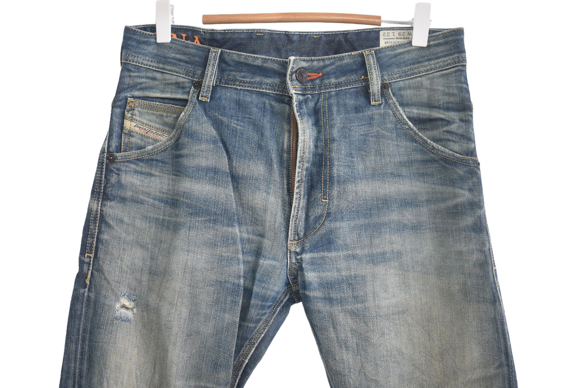 Diesel × Jean Diesel Krooly Distress Jeans W31 Size US 31 - 2 Thumbnail