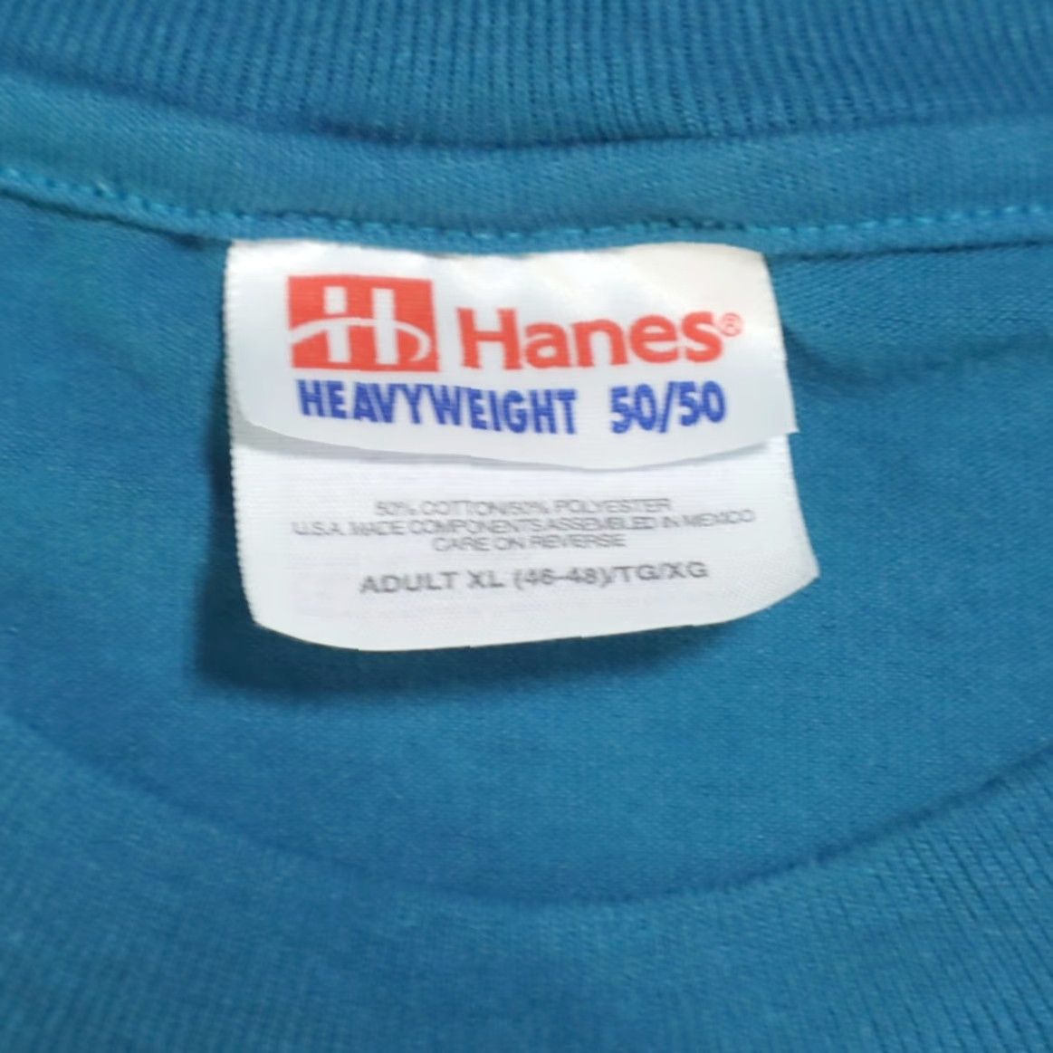 Hanes VINTAGE Hanes T-Shirt Cat: Hog Heaven Ham Festival Solid Teal Men XL Shirt Size US XL / EU 56 / 4 - 5 Thumbnail