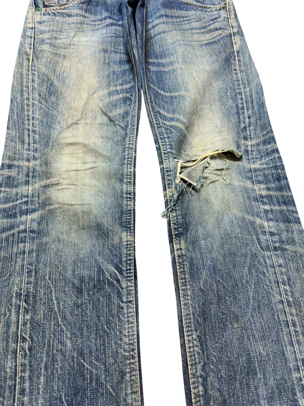 Edwin Vintage Edwin Blue Trip Mudwash Slim Fit Distressed Denim Size US 31 - 3 Thumbnail