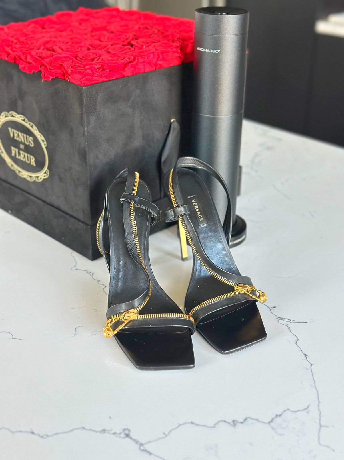 Versace Versace Safety Pin Zipper Slingback Heels Size US 10.5 / IT 40.5 - 1 Thumbnail