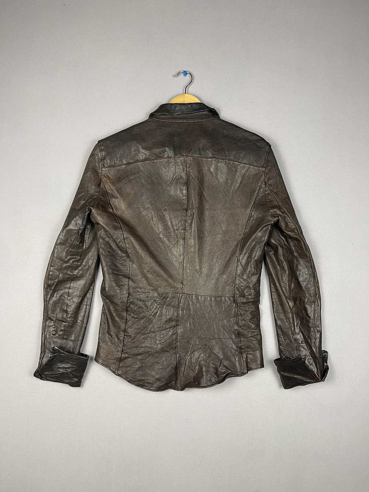 AKM AKM JAPAN Beauty Shine Brown Leather Jacket Size M / US 6-8 / IT 42-44 - 5 Thumbnail