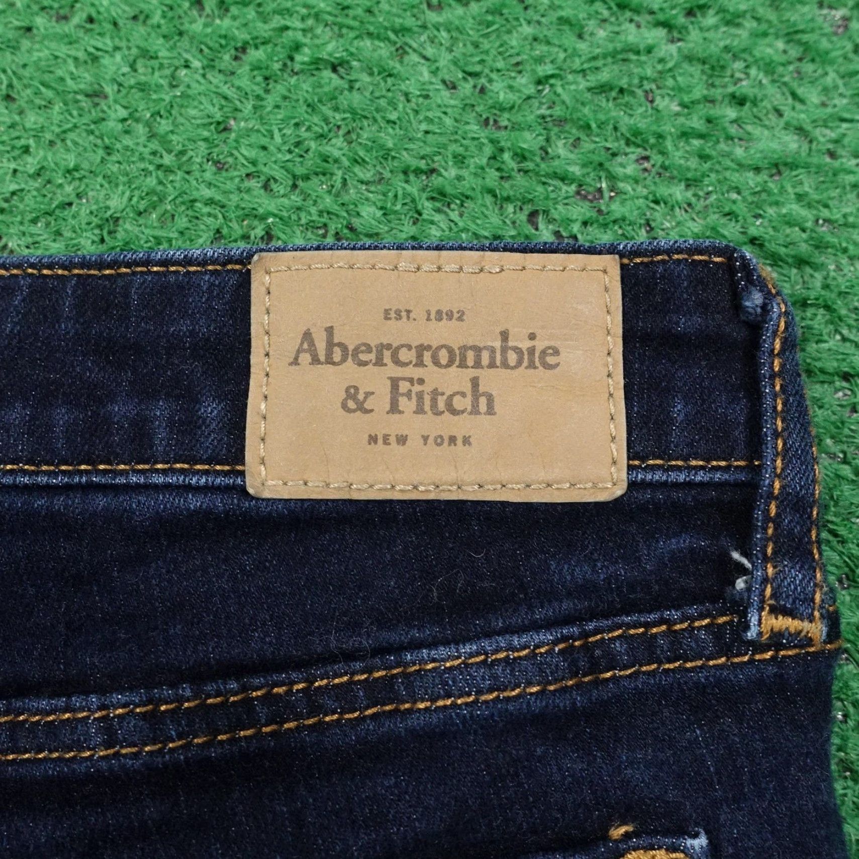 Abercrombie & Fitch Abercrombie & Fitch Jeans Womens 00S Dark Wash A&F Super Skinny Stretch Denim Zip Pocket Embroidered Logo Slim Size 24" / US 00 / IT 34 - 6 Thumbnail