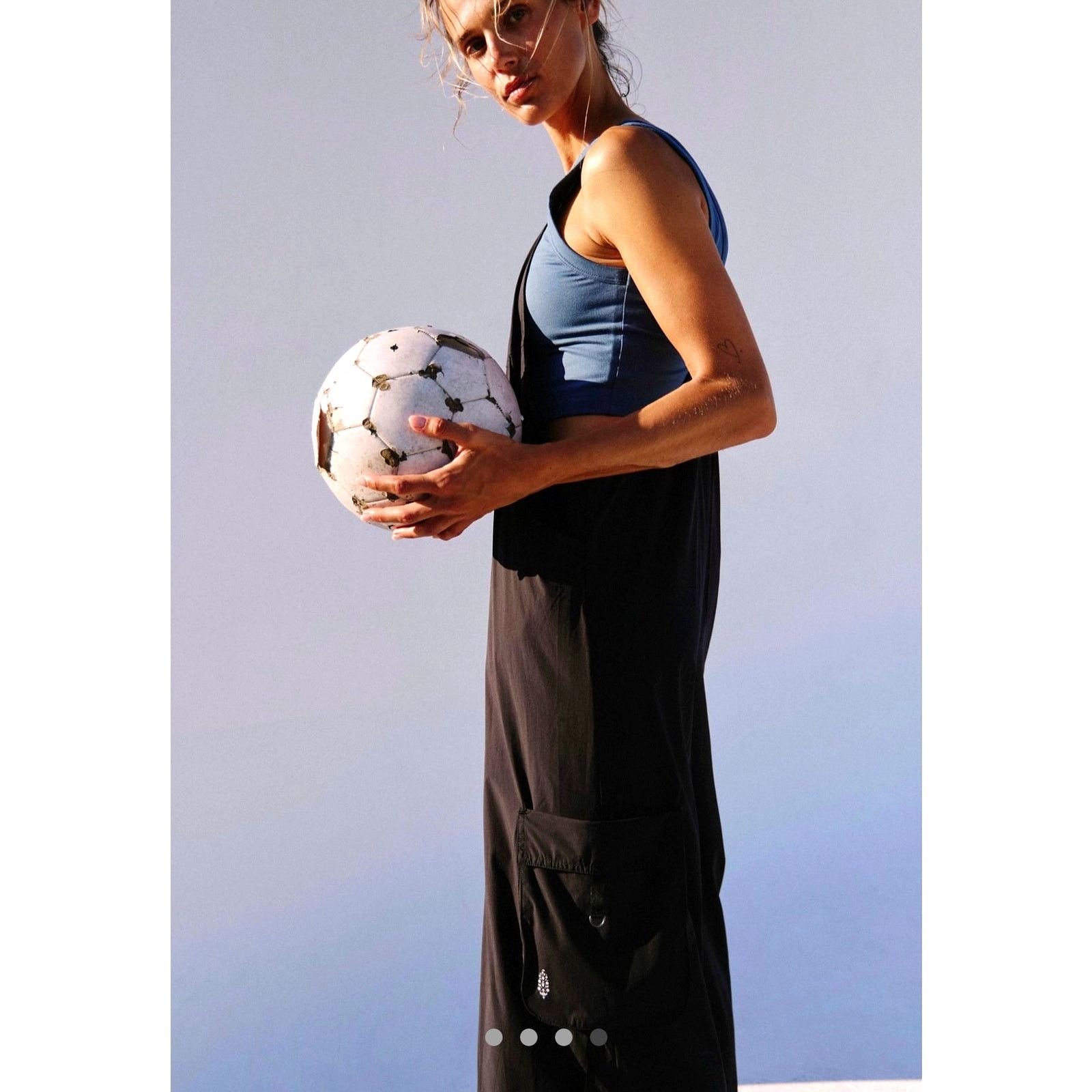 Free People Free People Pathfinder One Piece Jumpsuit Skyline/Black M Size 29" - 4 Thumbnail