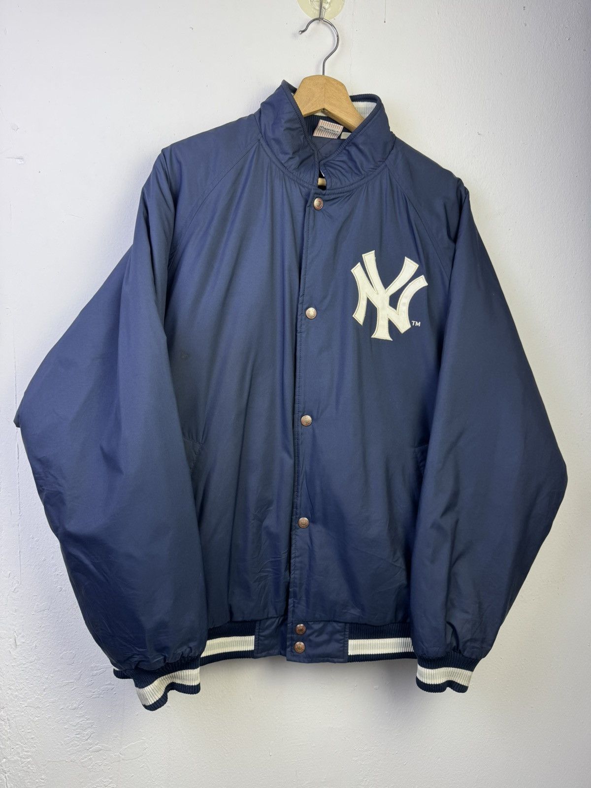 New York Yankees vintage New York Yankees navy blue varsity jacket Size US L / EU 52-54 / 3 - 2 Thumbnail