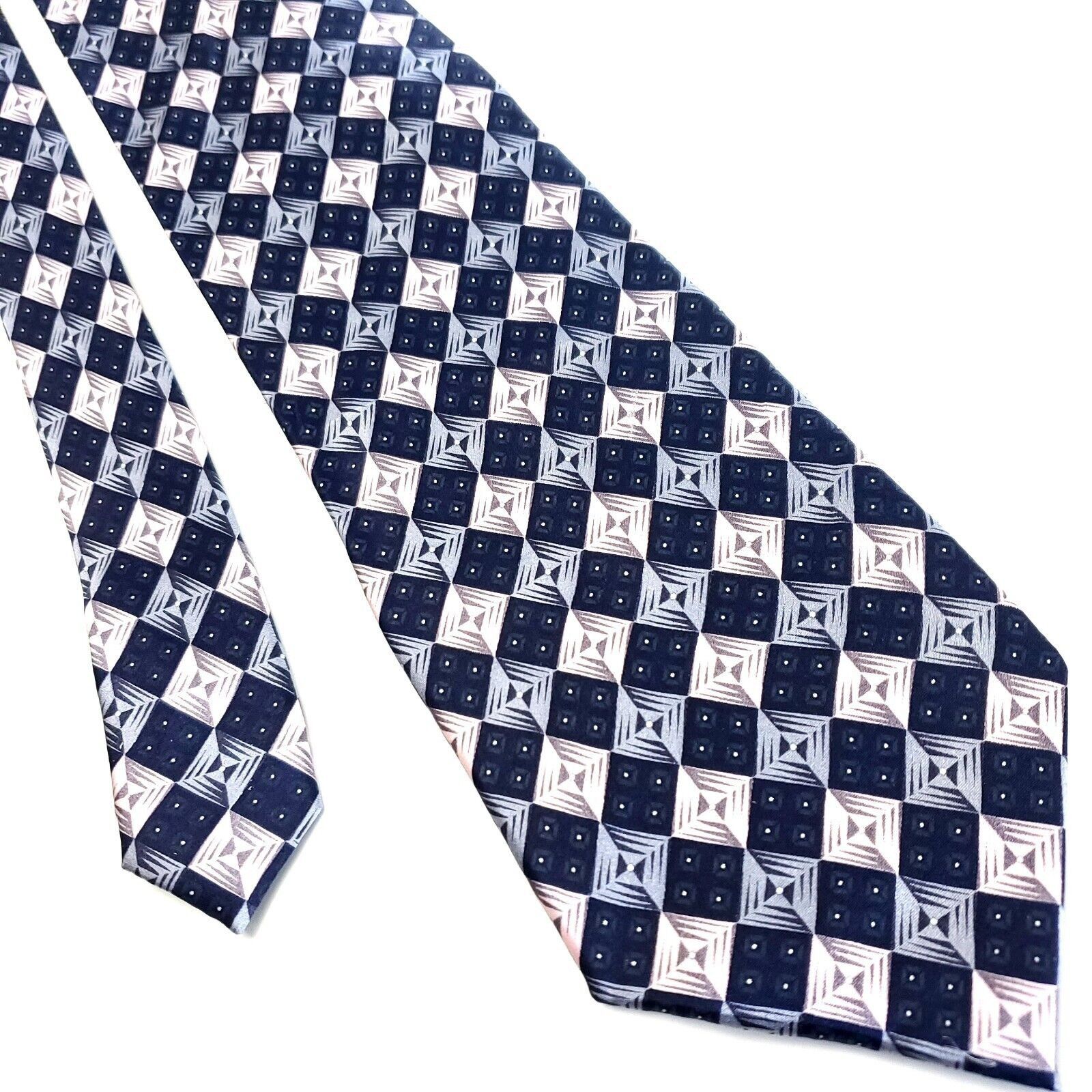 Croft & Barrow Croft & Barrow Blue Pink Silk Tie Woven Check Size ONE SIZE - 1 Thumbnail