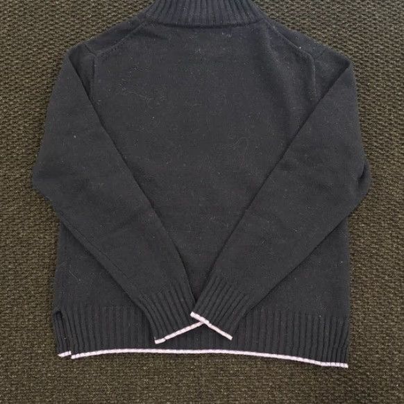 Vintage Woolovers Navy Blue Pure New Wool Quarter Zip Women's Sweater Size L Size L / US 10 / IT 46 - 2 Thumbnail