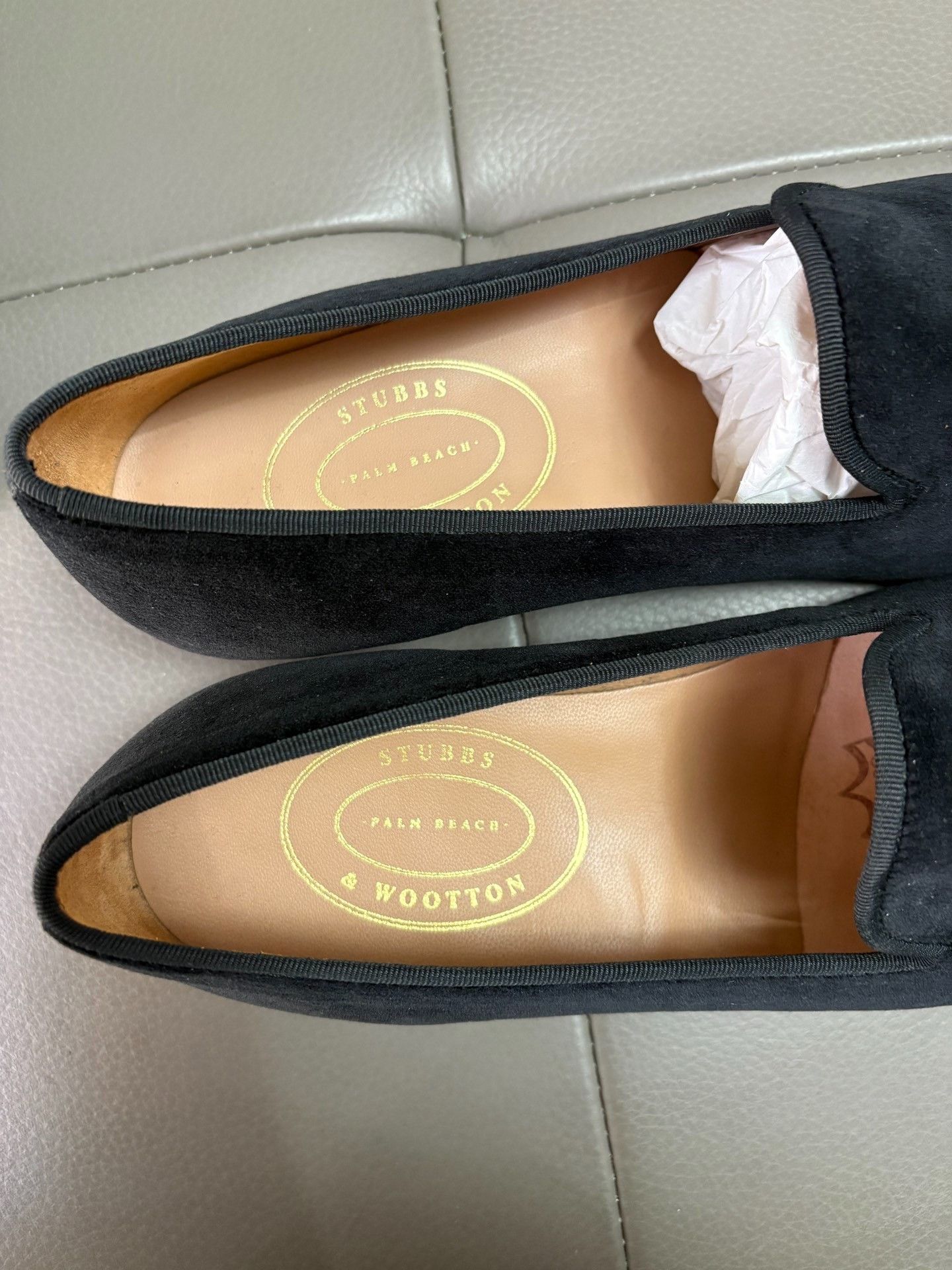 Stubbs & Wootton Velvet Smoking Loafers in Black, Men's (Size 10) — image 6 of 6