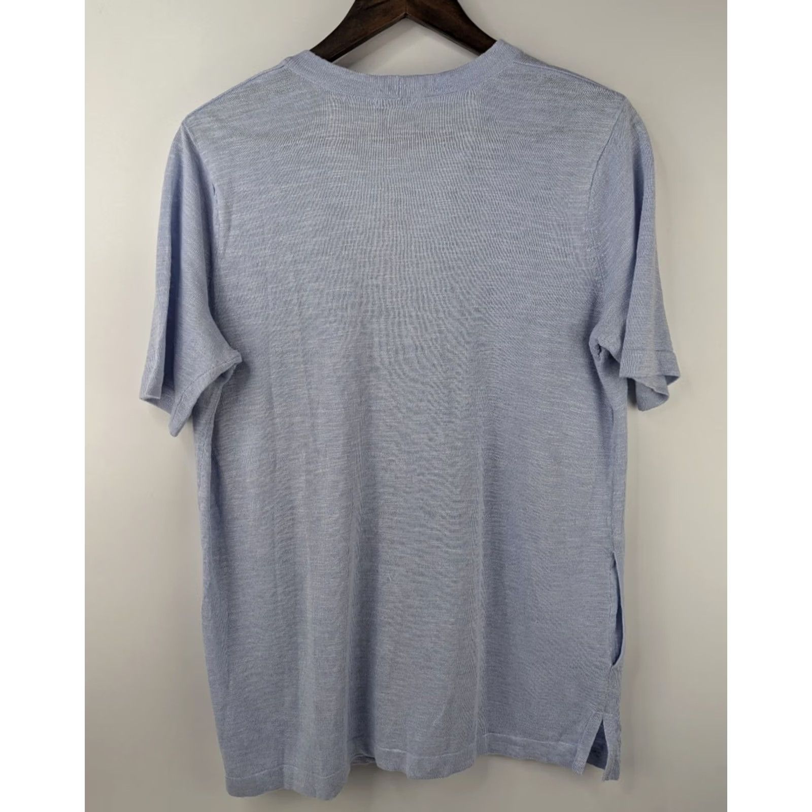J. Jill NWT J. Jill Linen Blend Short Sleeve V-Neck Cardigan Pockets Pale Blue Size MP Women's Cardigan Linen Blend Size M / US 6-8 / IT 42-44 - 5 Thumbnail