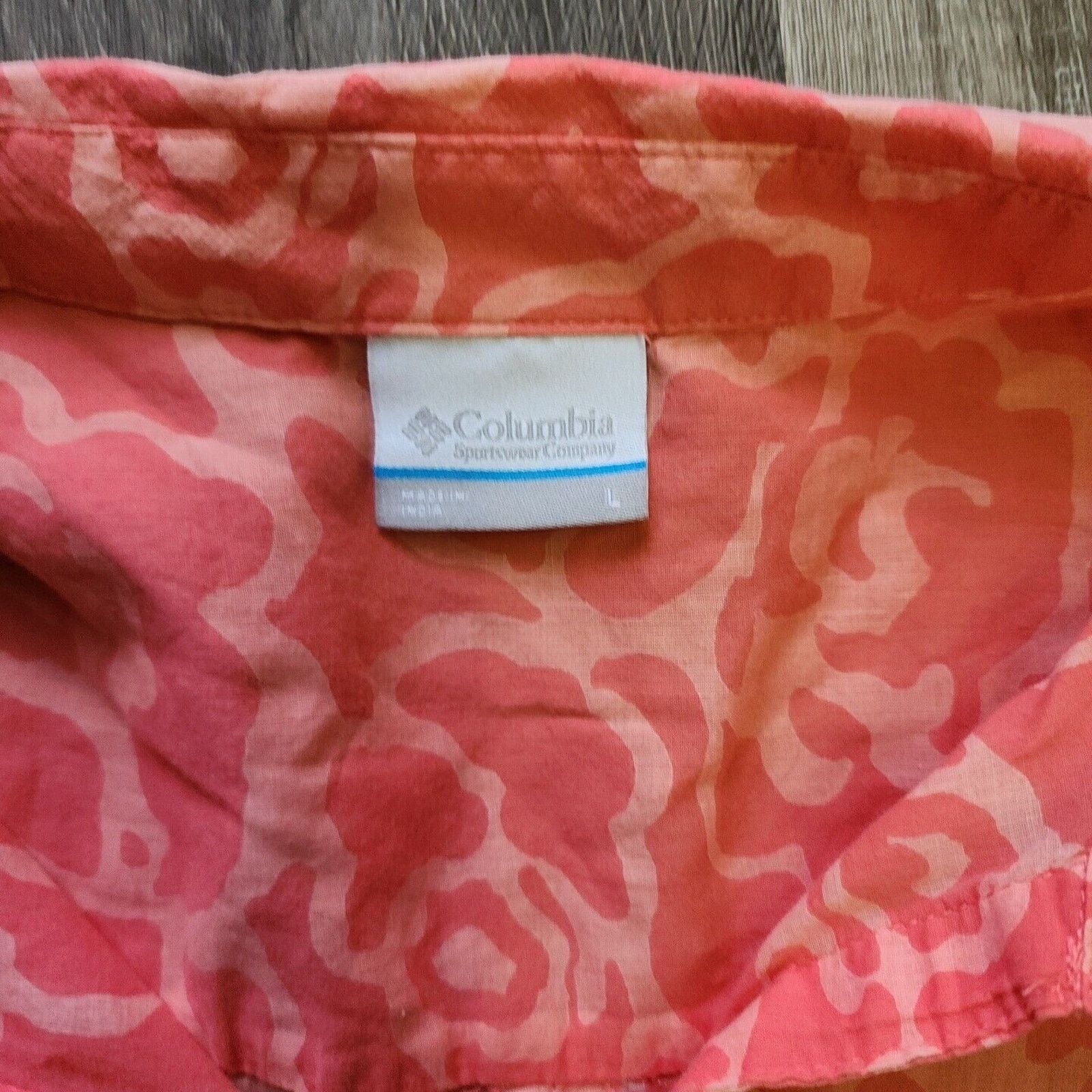 Columbia COLUMBIA WOMENS BLOUSE L FLORAL PRINT ORANGE BUTTON UP Size L / US 10 / IT 46 - 2 Thumbnail