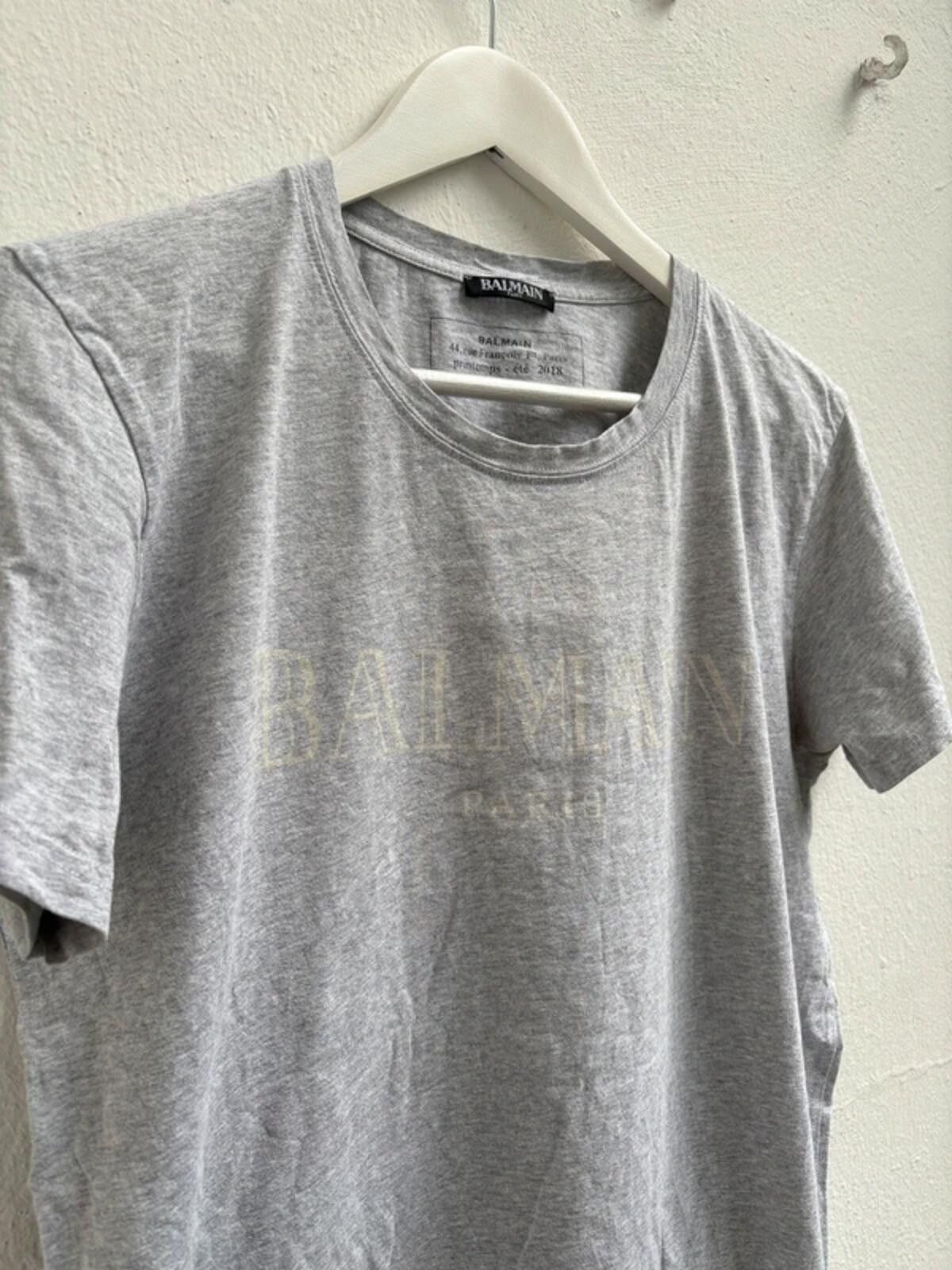 Balmain Balmain FW2018 Logo Shirt Grey Size L Size US L / EU 52-54 / 3 - 5 Thumbnail